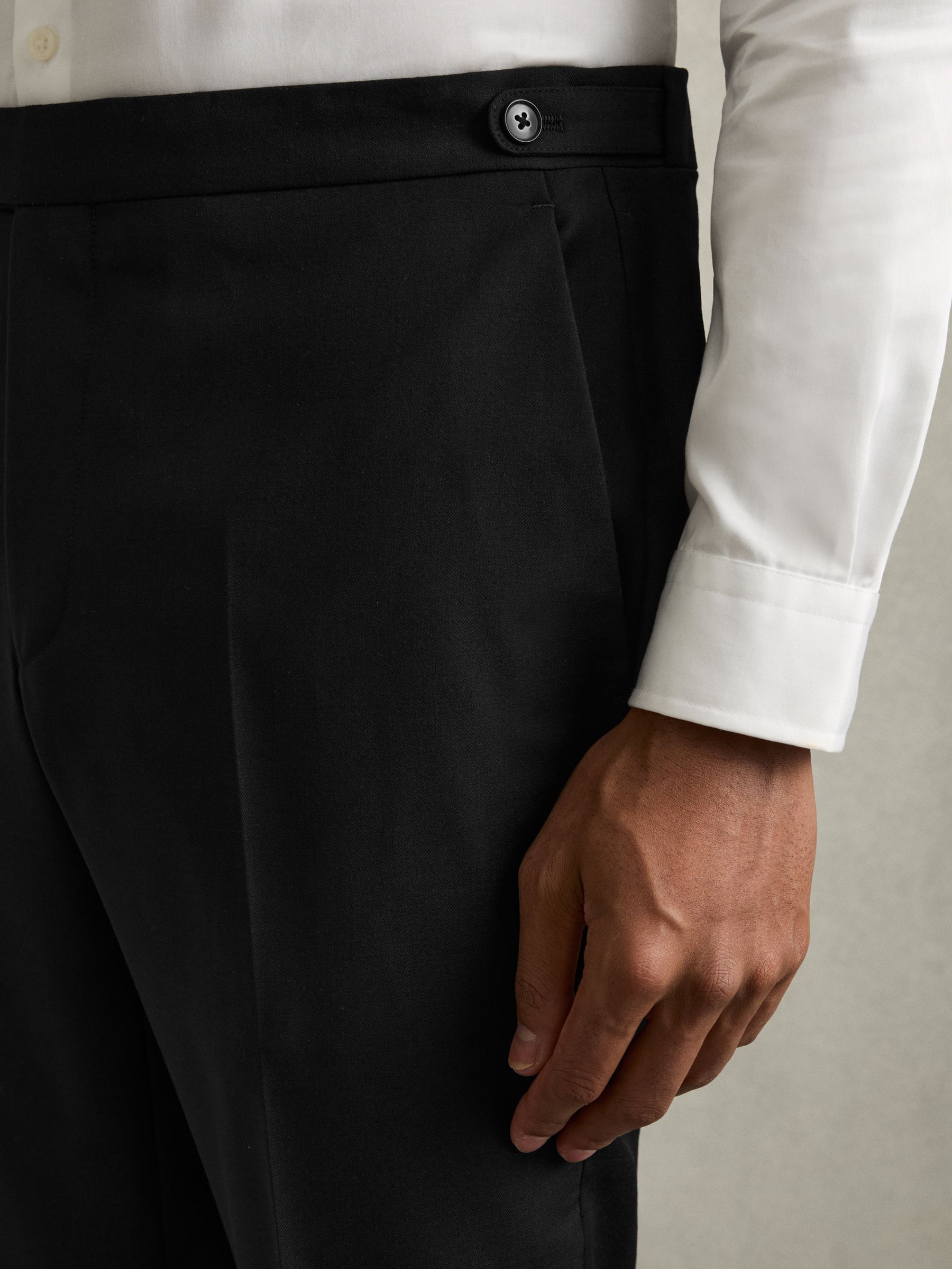 Slim-Fit Wool Suit Trousers in Black