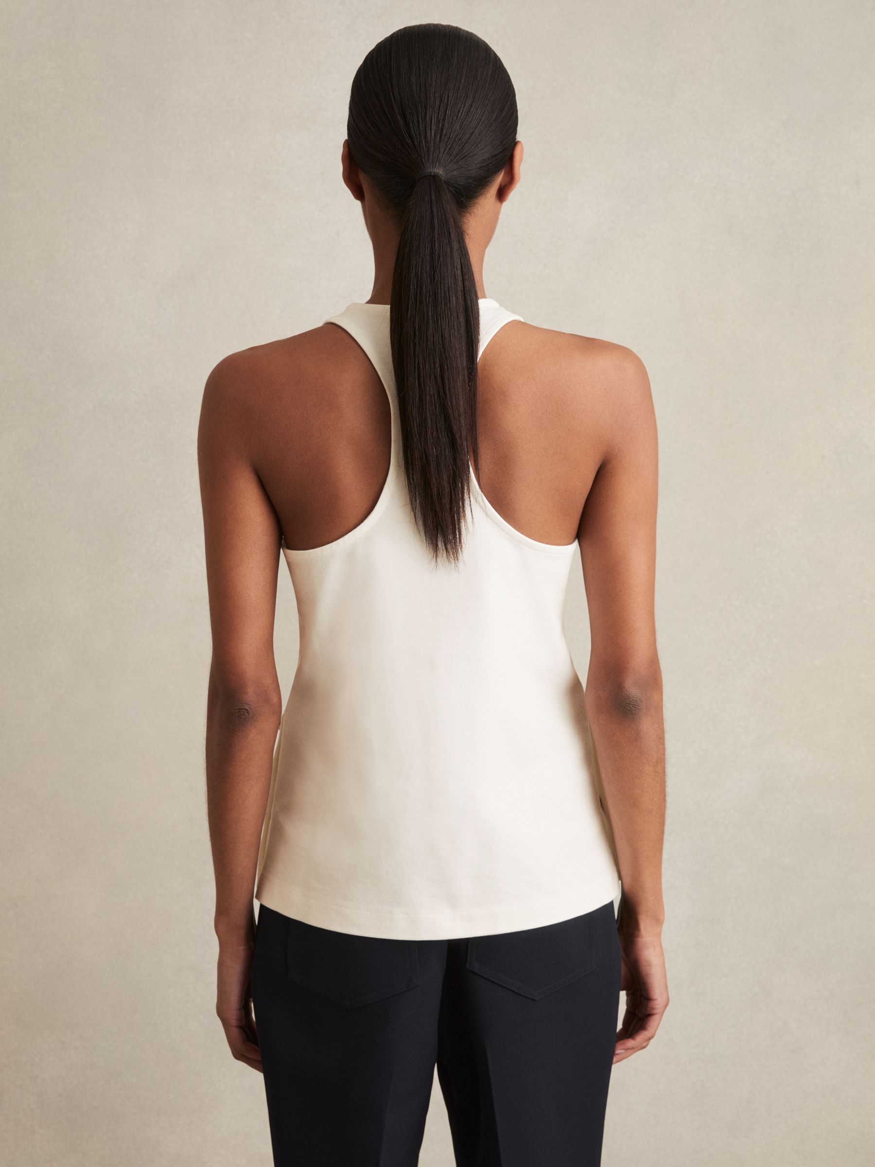 Button Side Sleeveless Top in Ivory