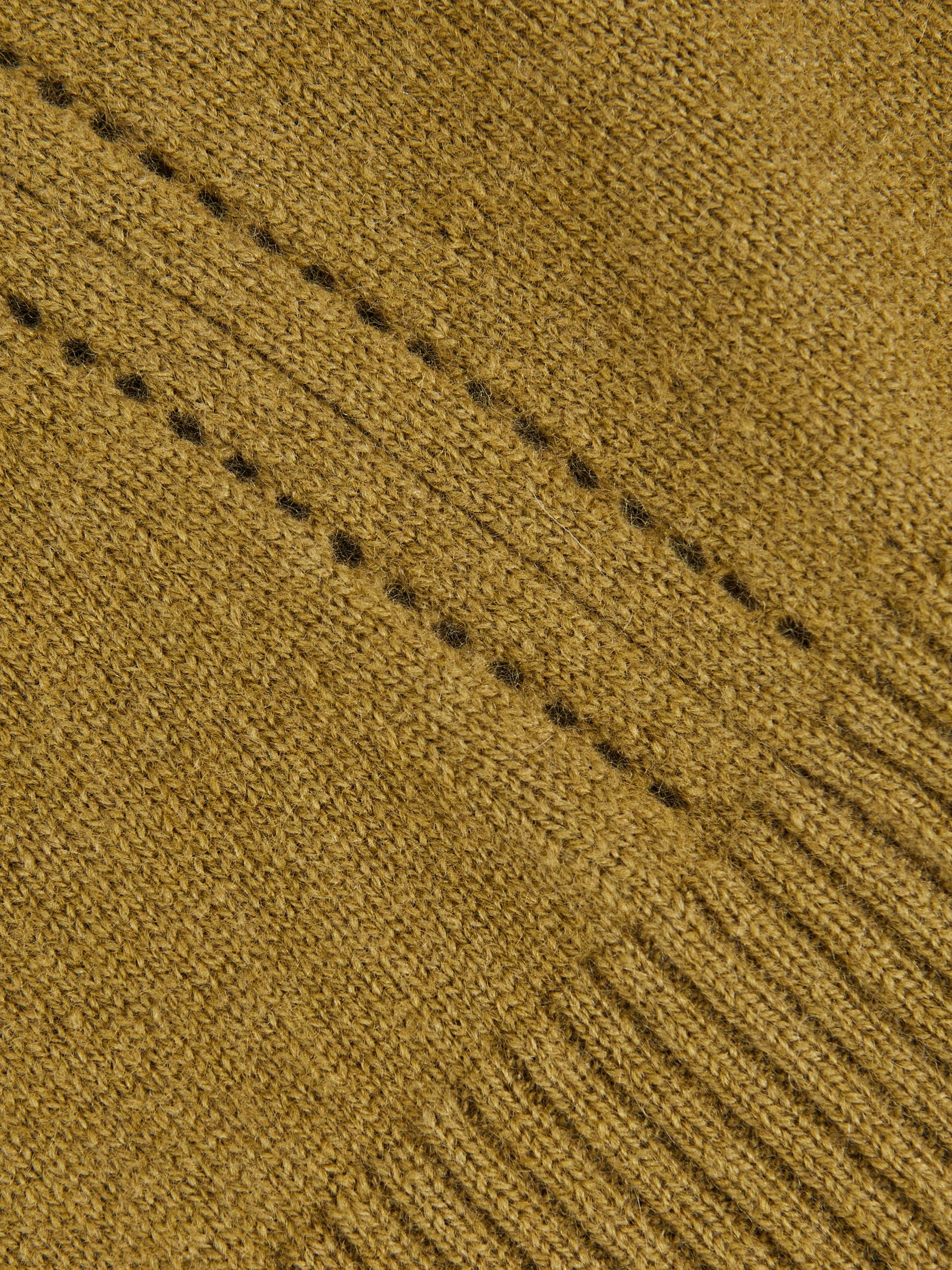 13-14 yrs Wool-Blend Open-Stitch Jumper with Cashmere in Khaki Green