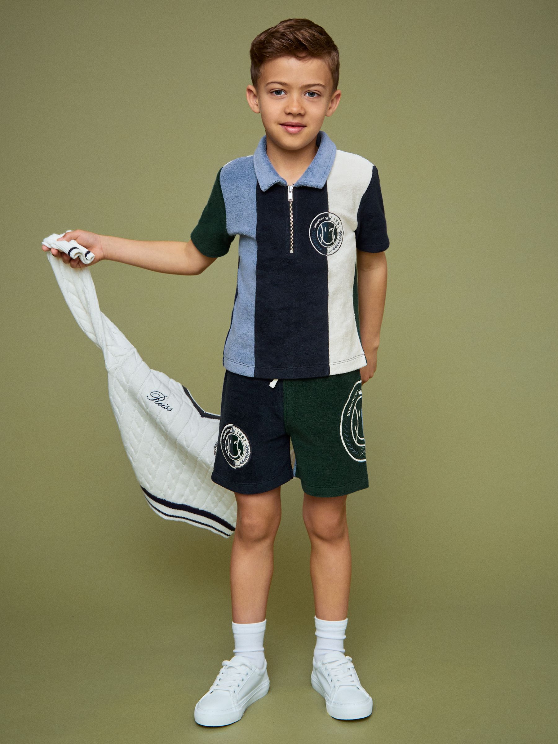 9-13 yrs SmileyWorld | Reiss Towel Polo Shirt in Blue