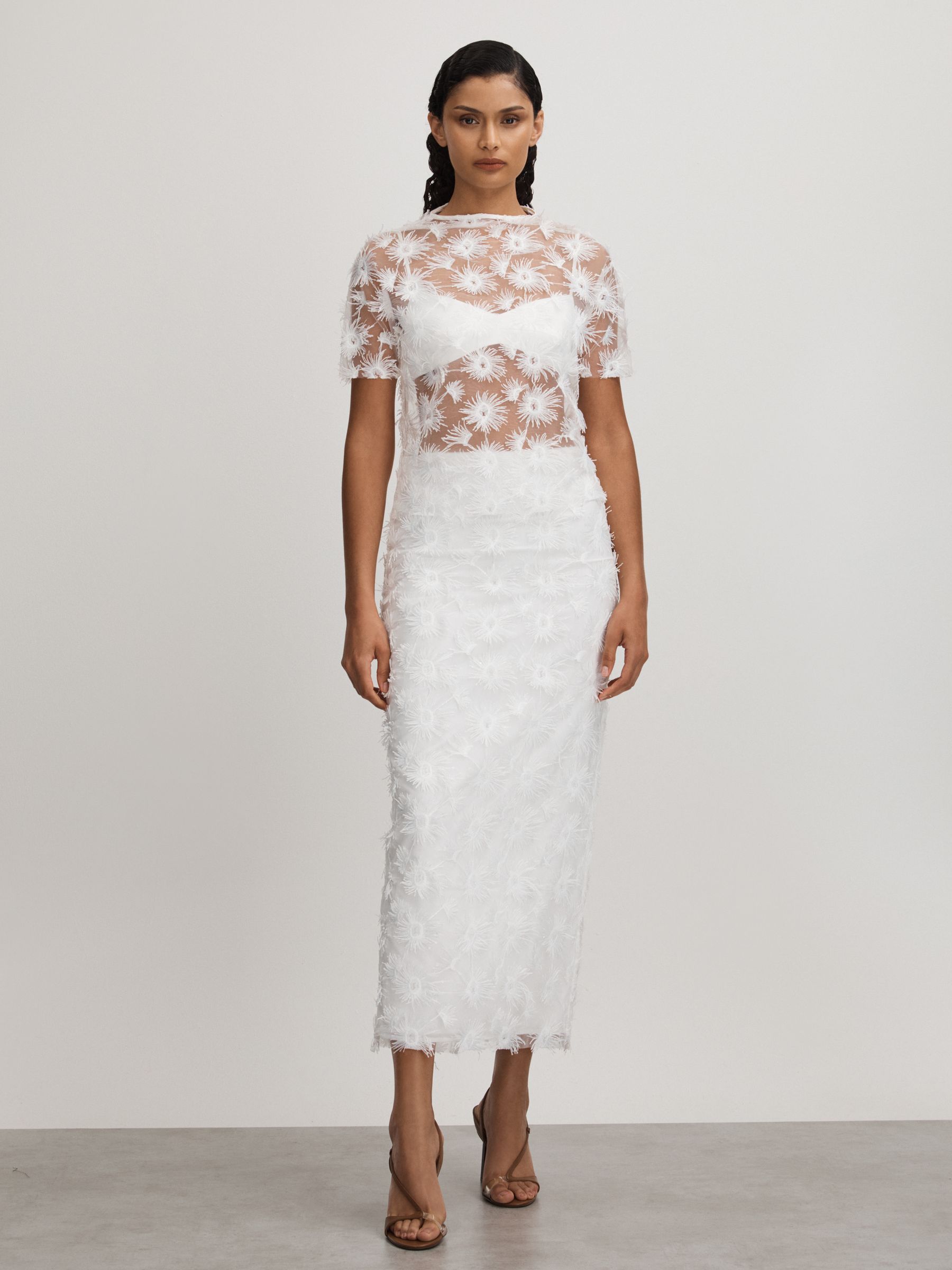 Coco White Anna Quan Sheer Applique Top