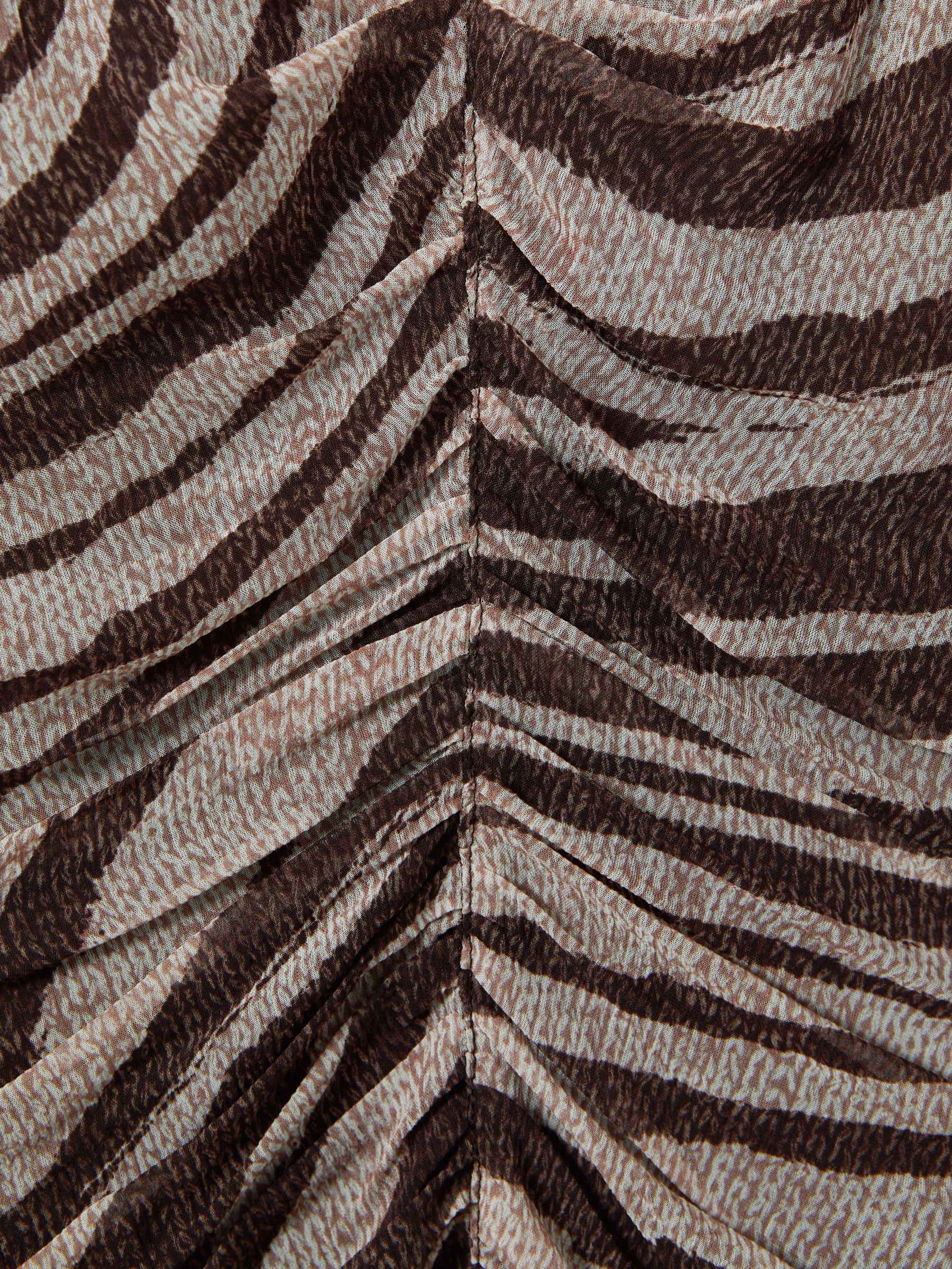 Animal Printed Midi Dress in Brown/Cream