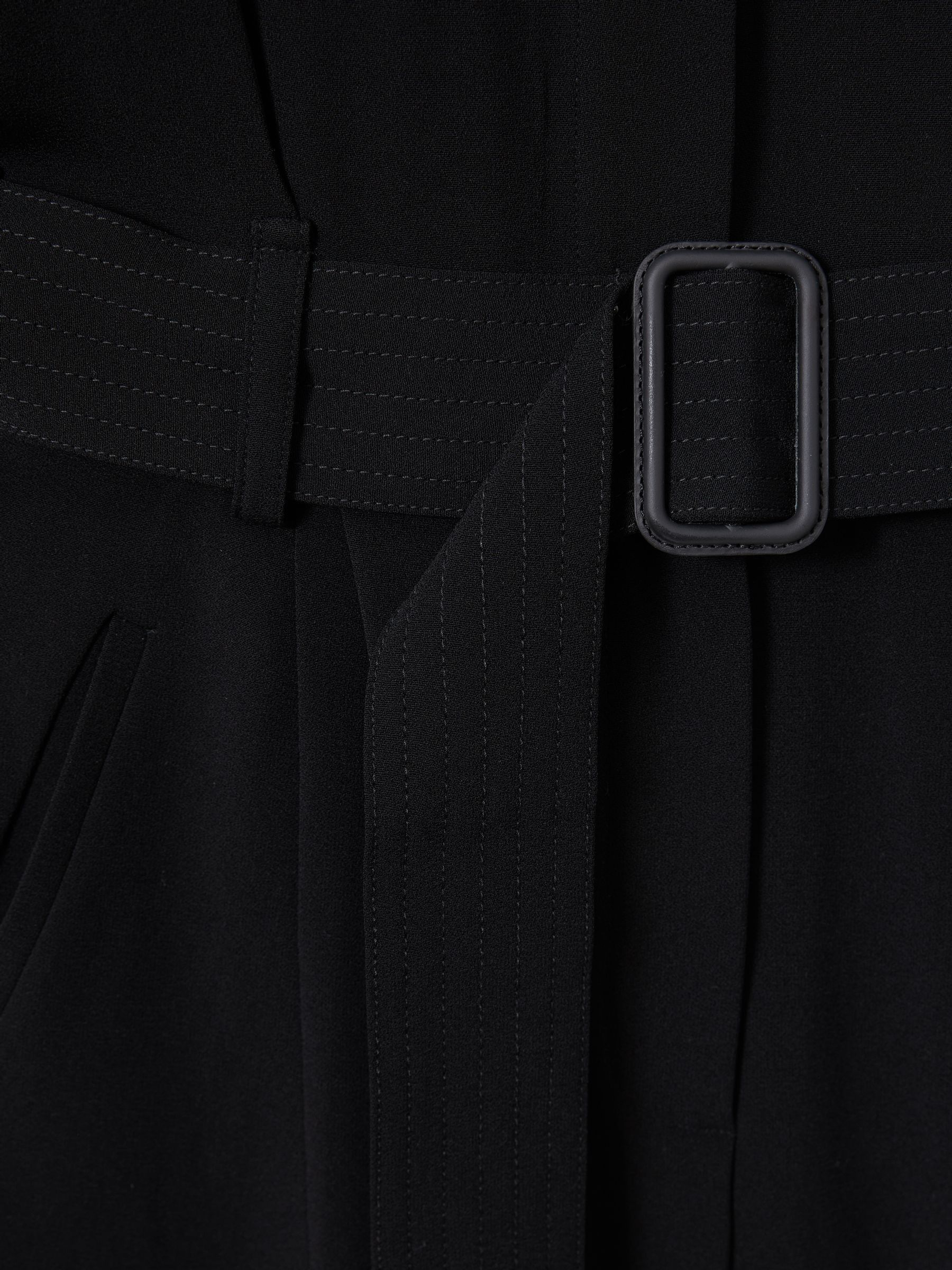 Atelier Belted Crepe Jumpsuit in Black