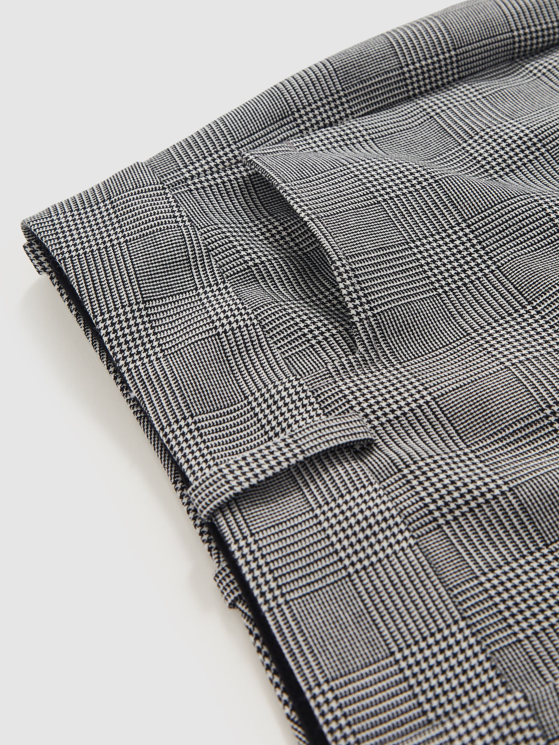 Check Flared Suit Trousers in Grey