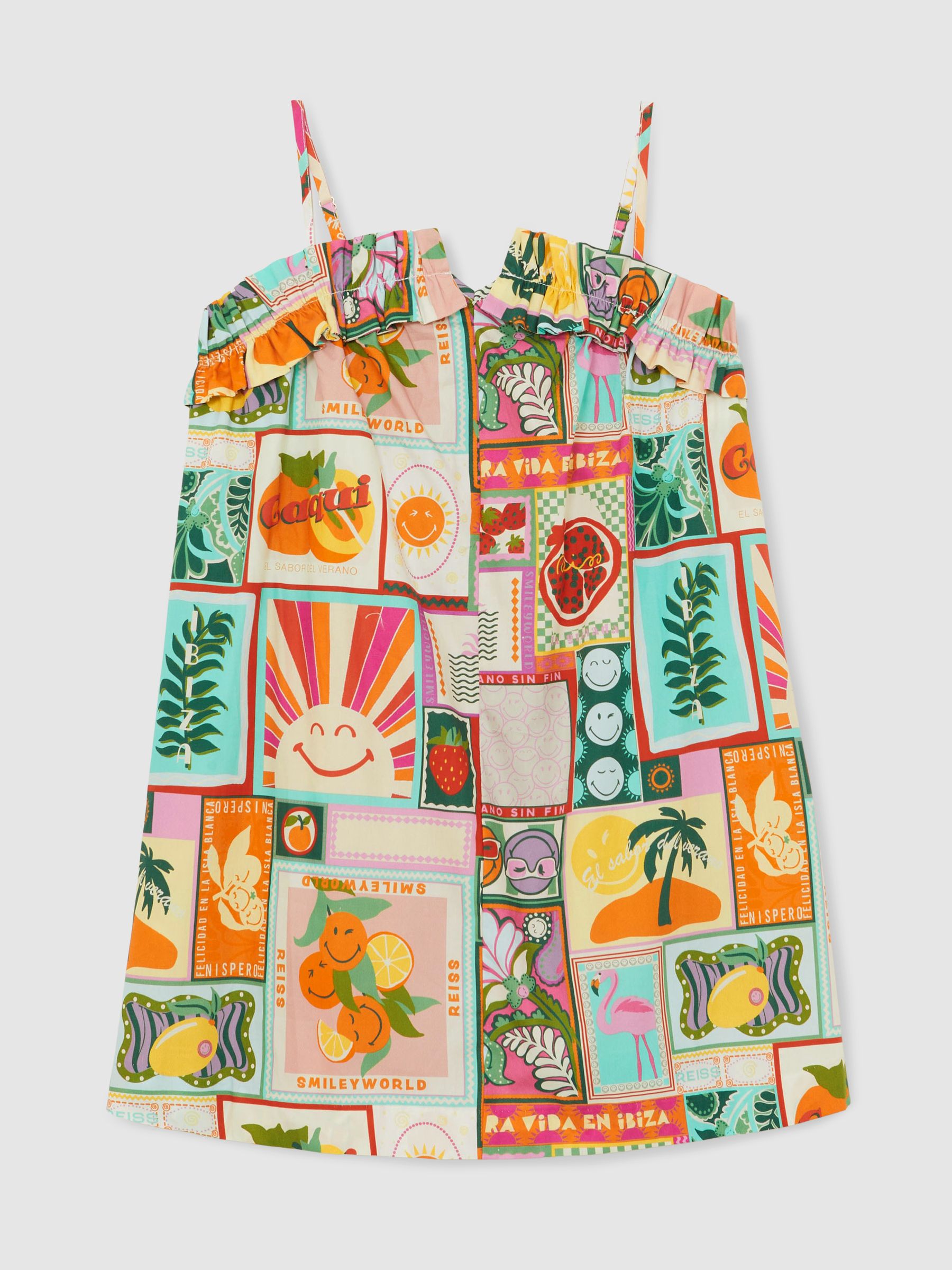 4-9 yrs SmileyWorld | Reiss Motif-Print Dress in Multi