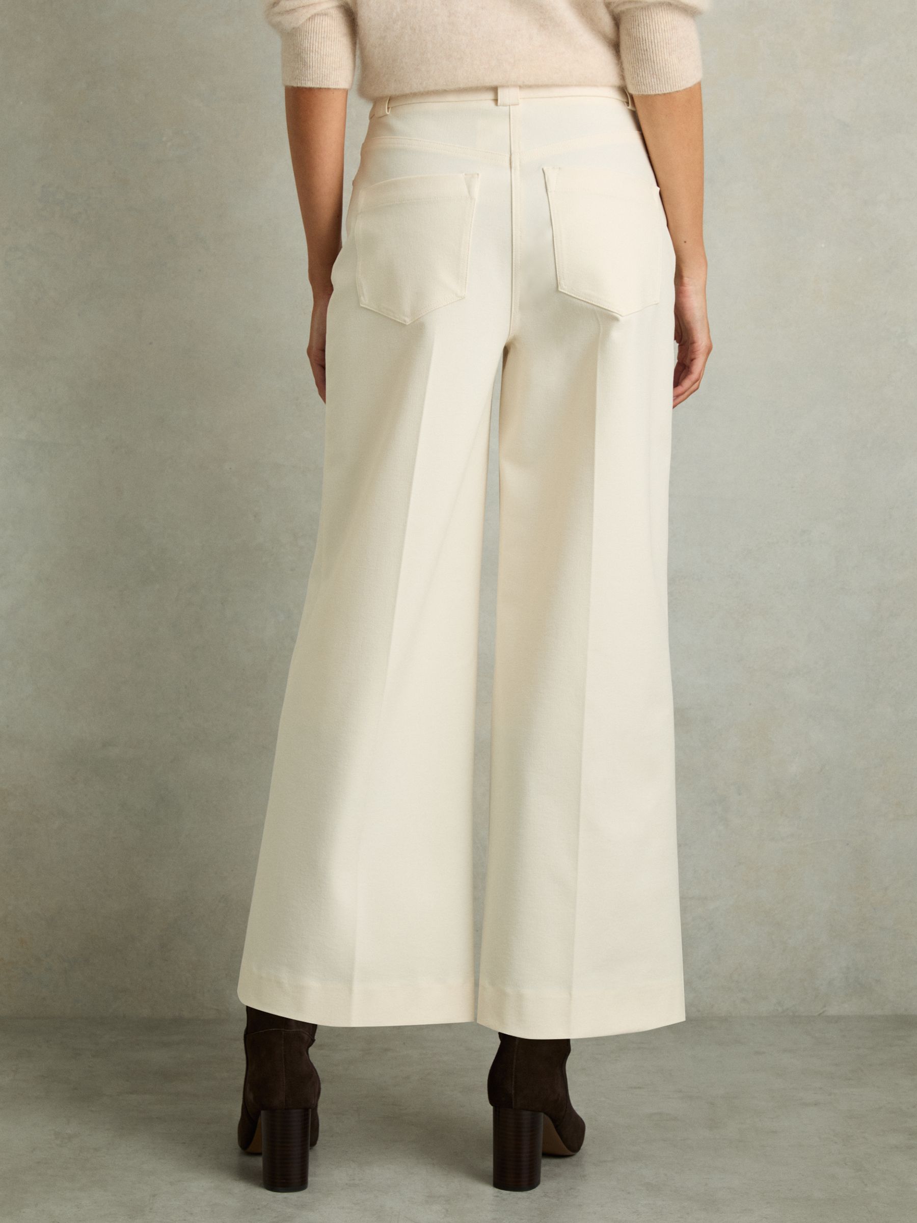 Twill Culotte Trousers in Cream