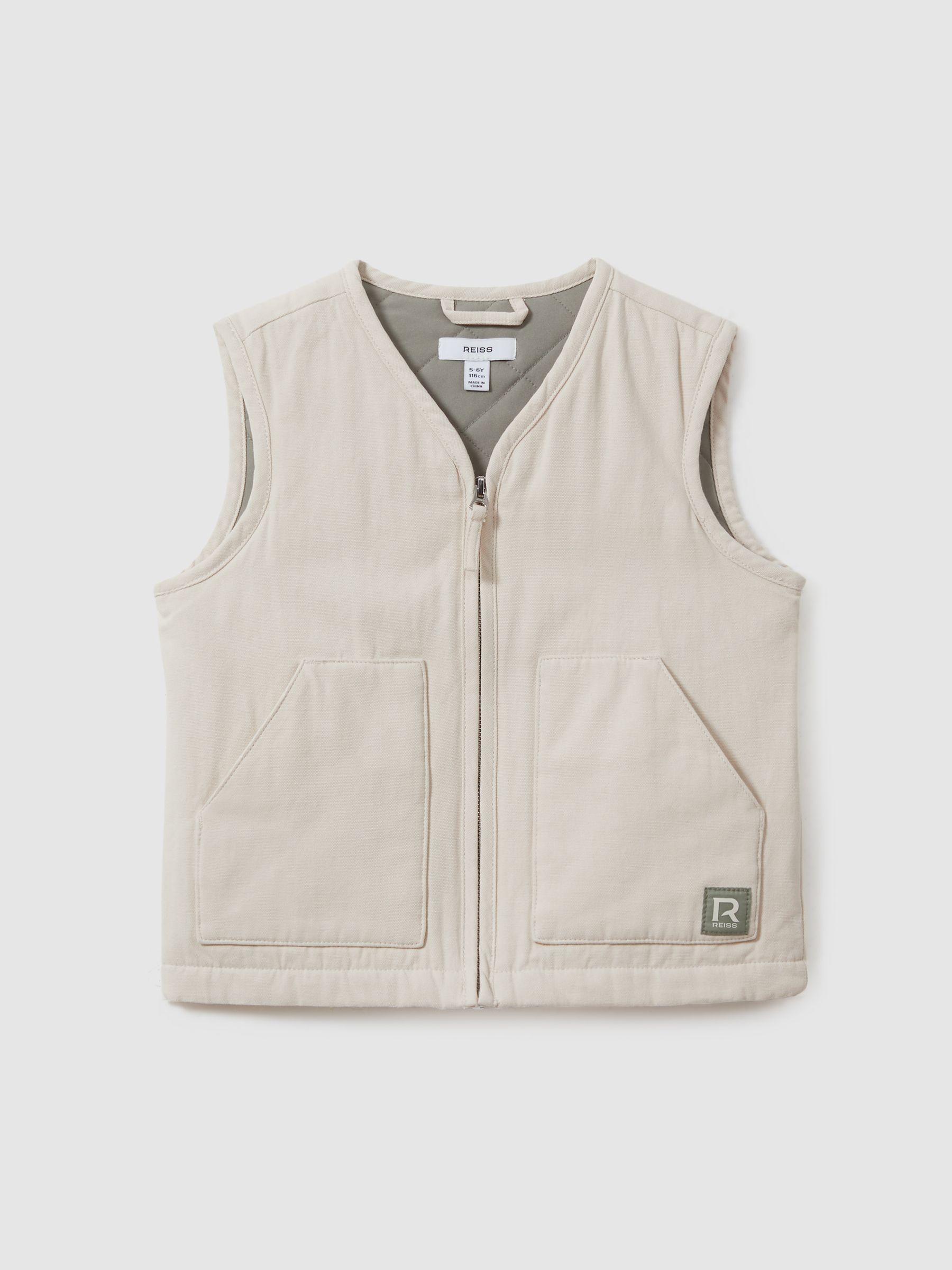9-13 yrs Cotton Quilted Gilet in Off White