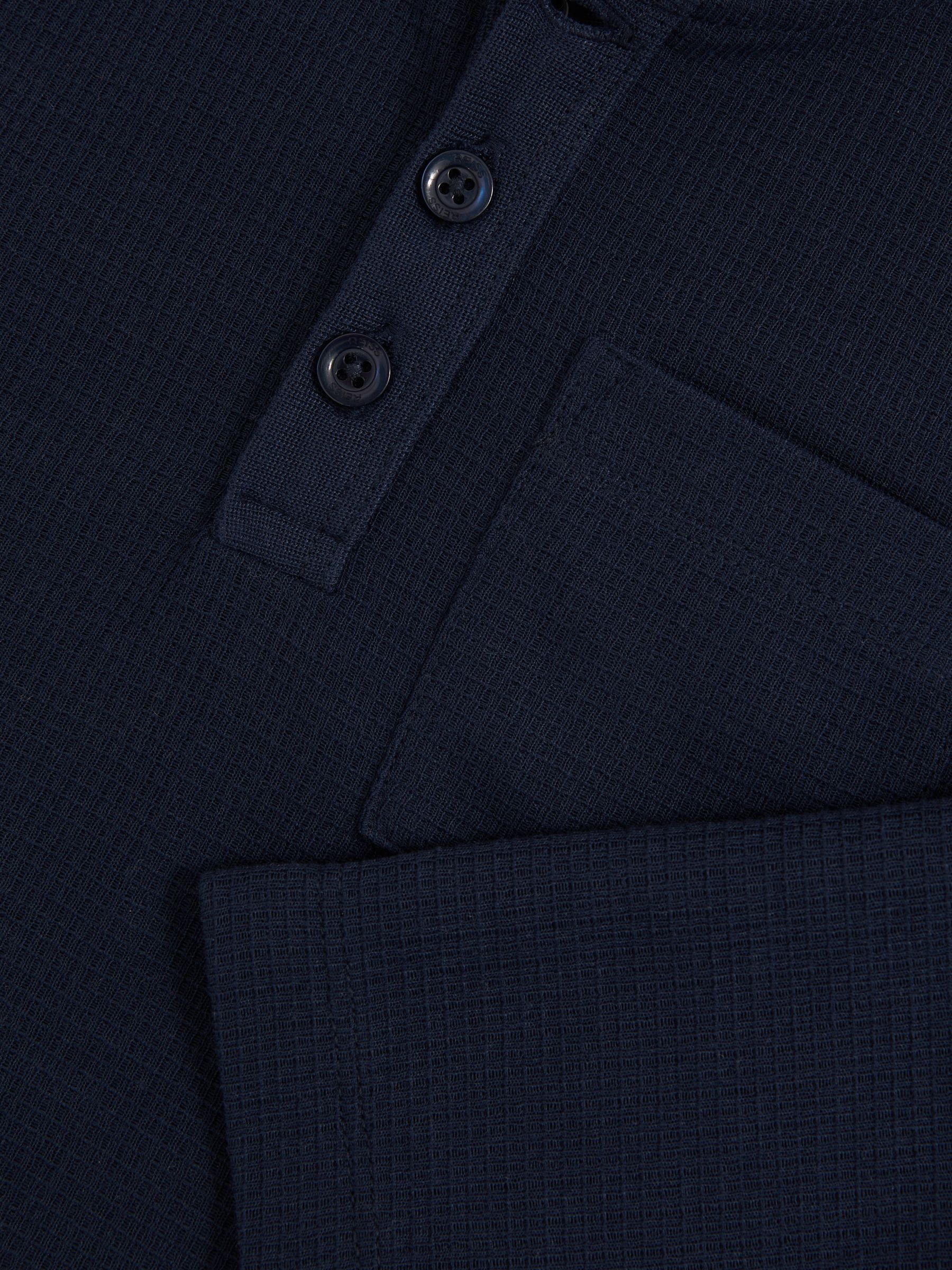 3-9 yrs Cotton-Blend Waffle Henley T-Shirt in Navy