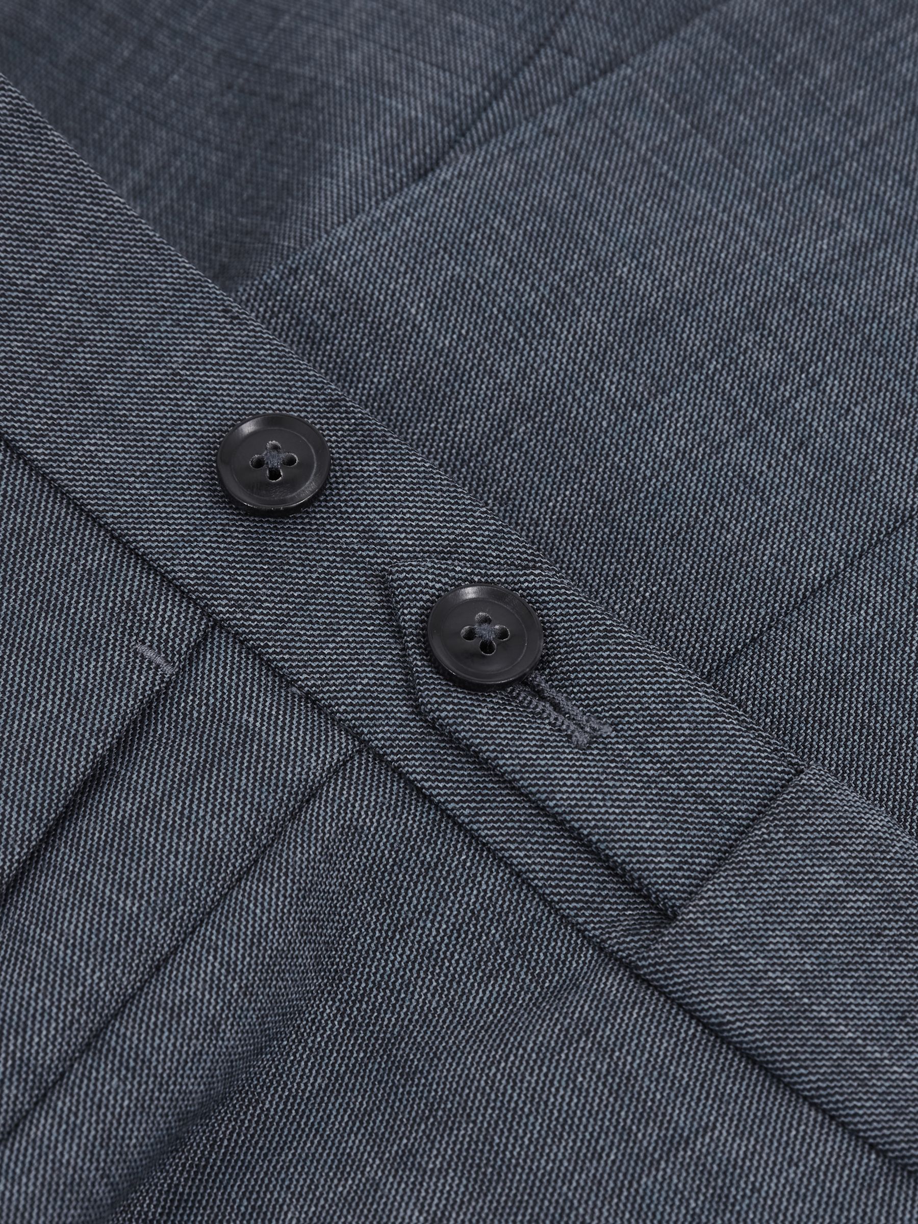 Slim-Fit Sharkskin Suit Trousers Wool-Blend in Airforce Blue