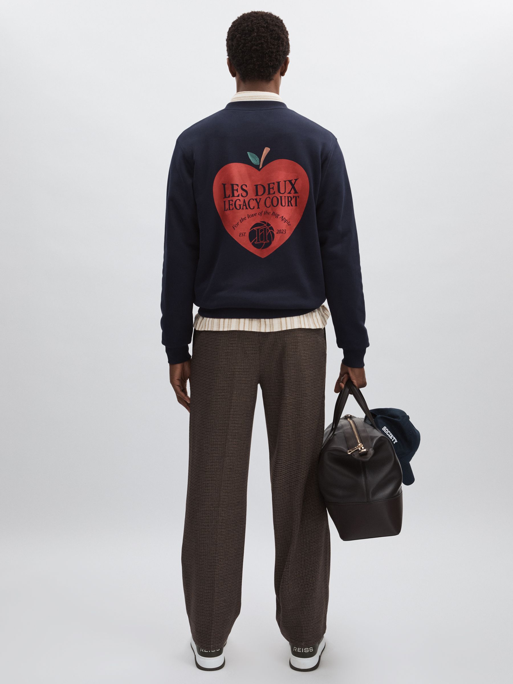 Les Deux Legacy Print Sweatshirt in Dark Navy