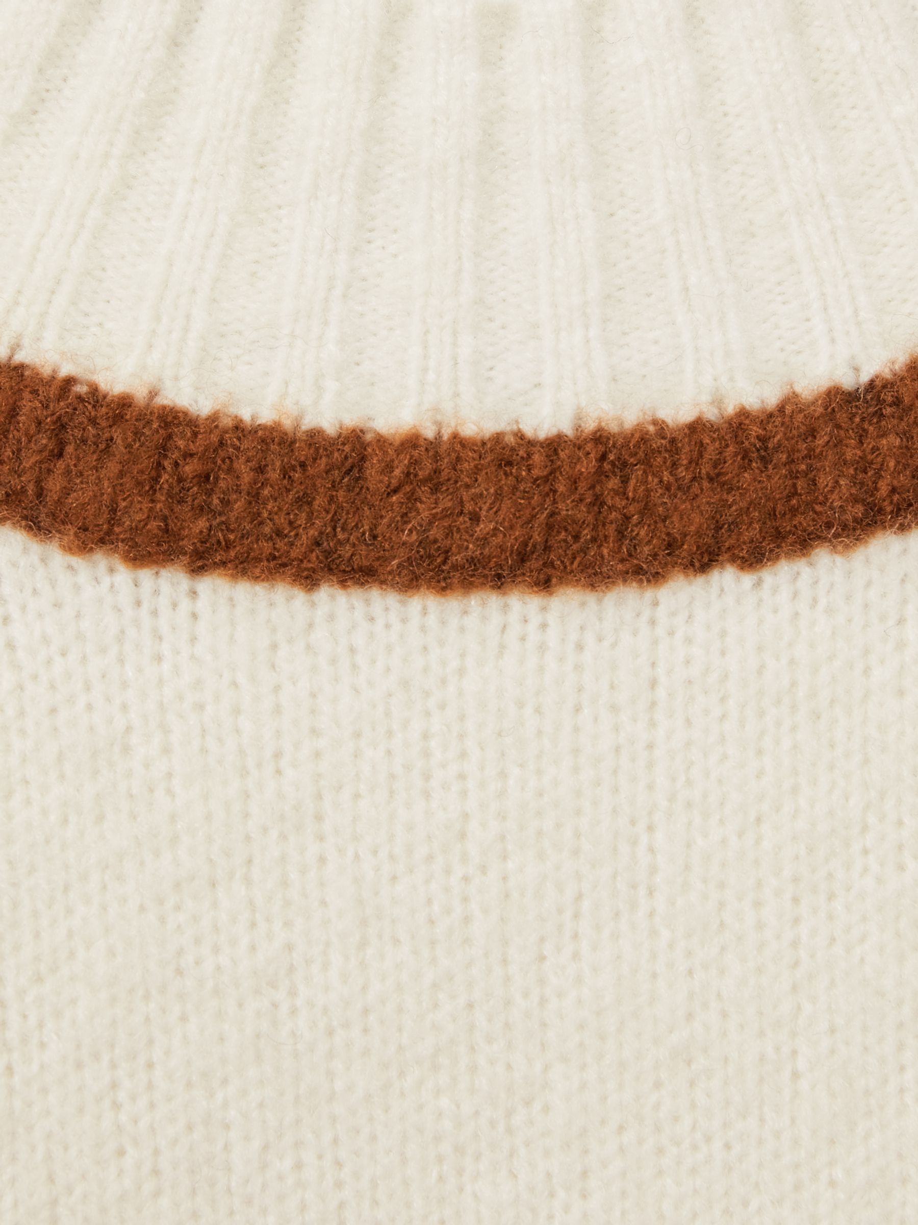 4-9 yrs Contrast Jumper with Wool in Ivory