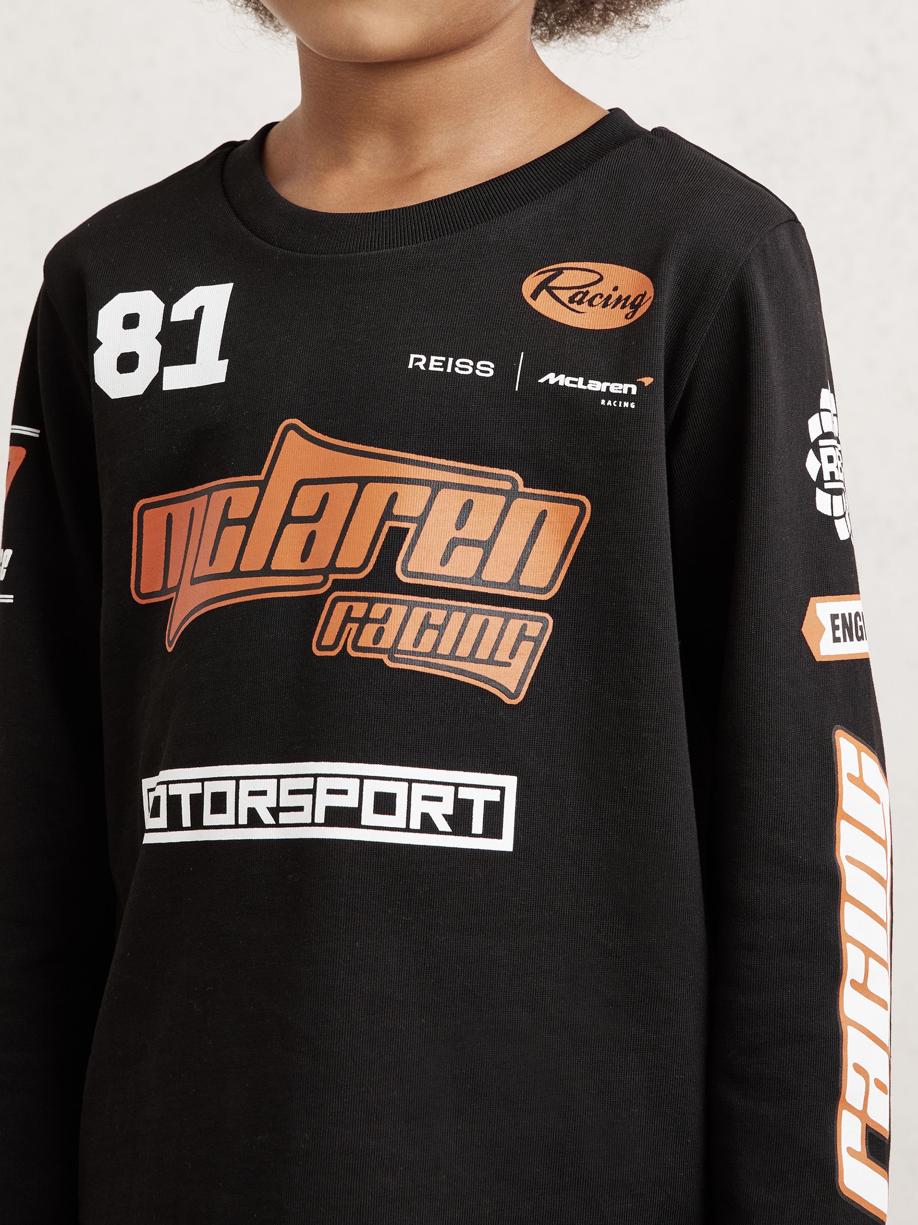 3-9 yrs McLaren F1 Team Cotton Logo T-Shirt Unisex Fit in Black