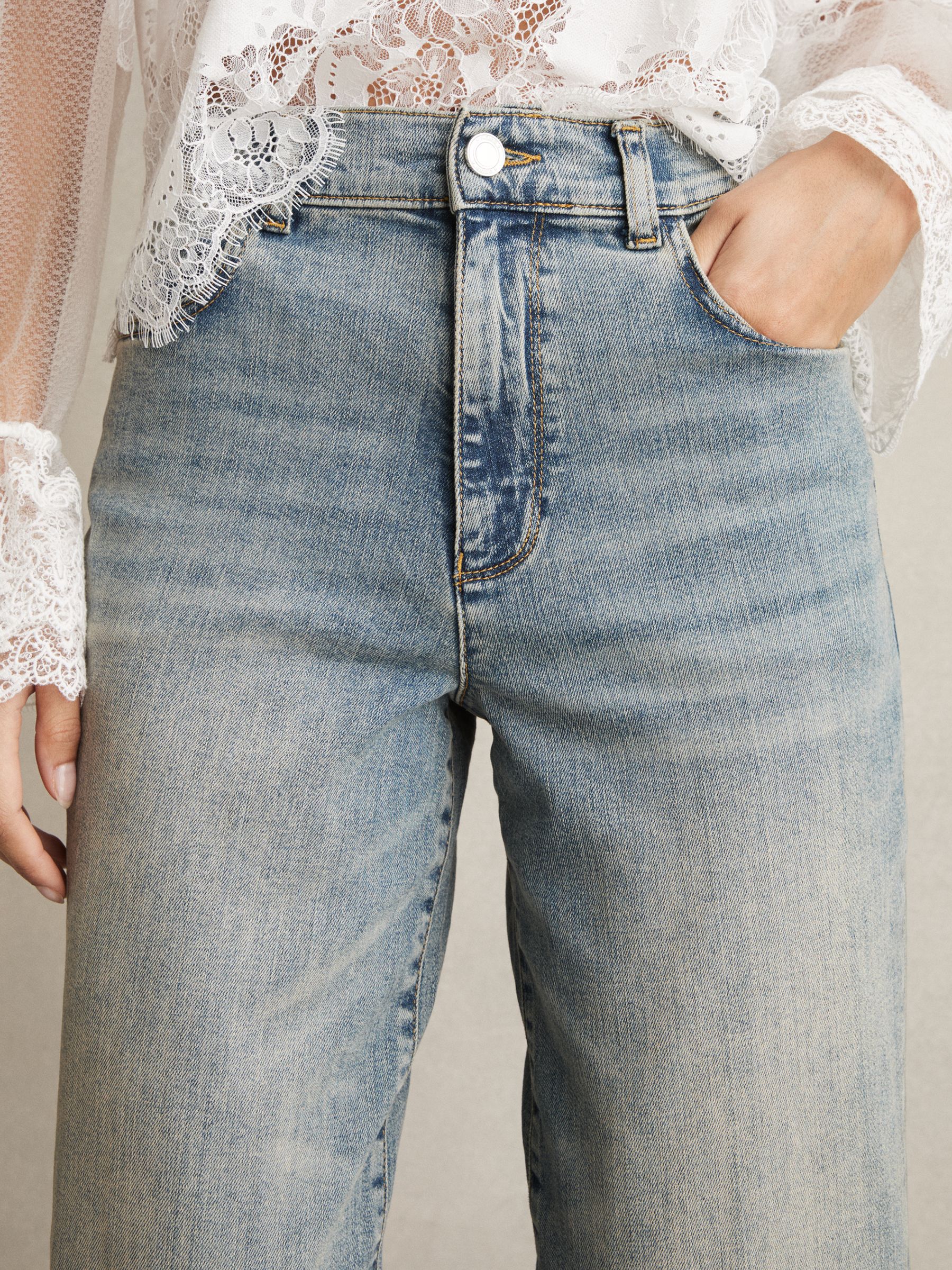 Petite Barrel-Leg Dart Jeans in Light Blue