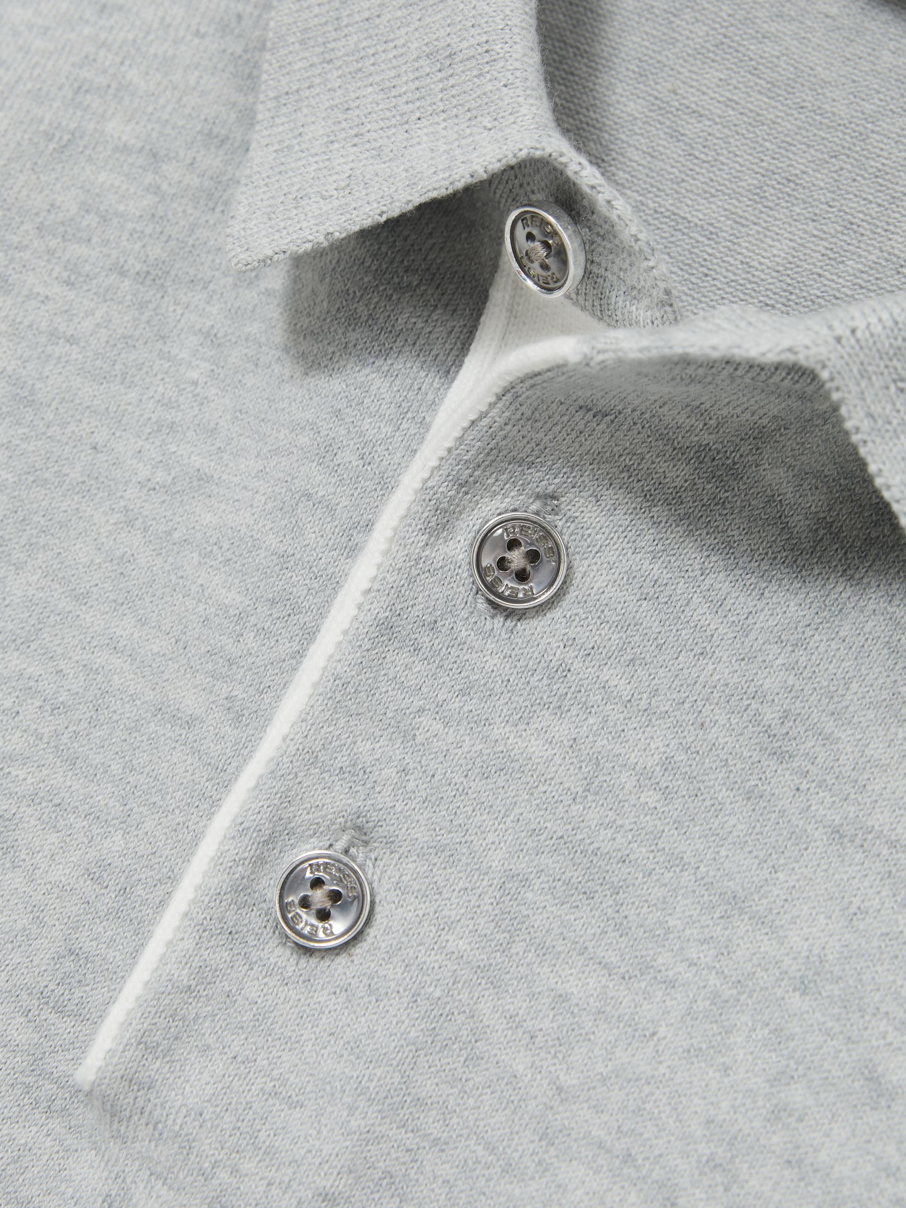 3-9 yrs Contrast Placket Polo Shirt With Cotton in Washed Sage