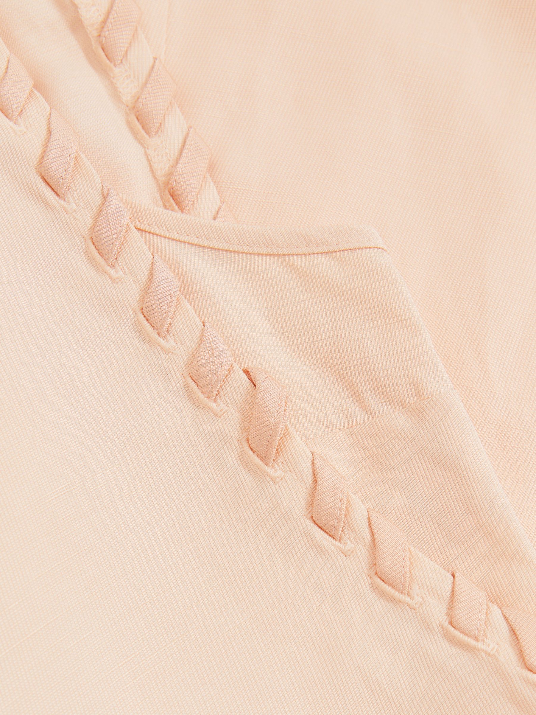 Whipstitch Sleeveless Shift Dress in Peach