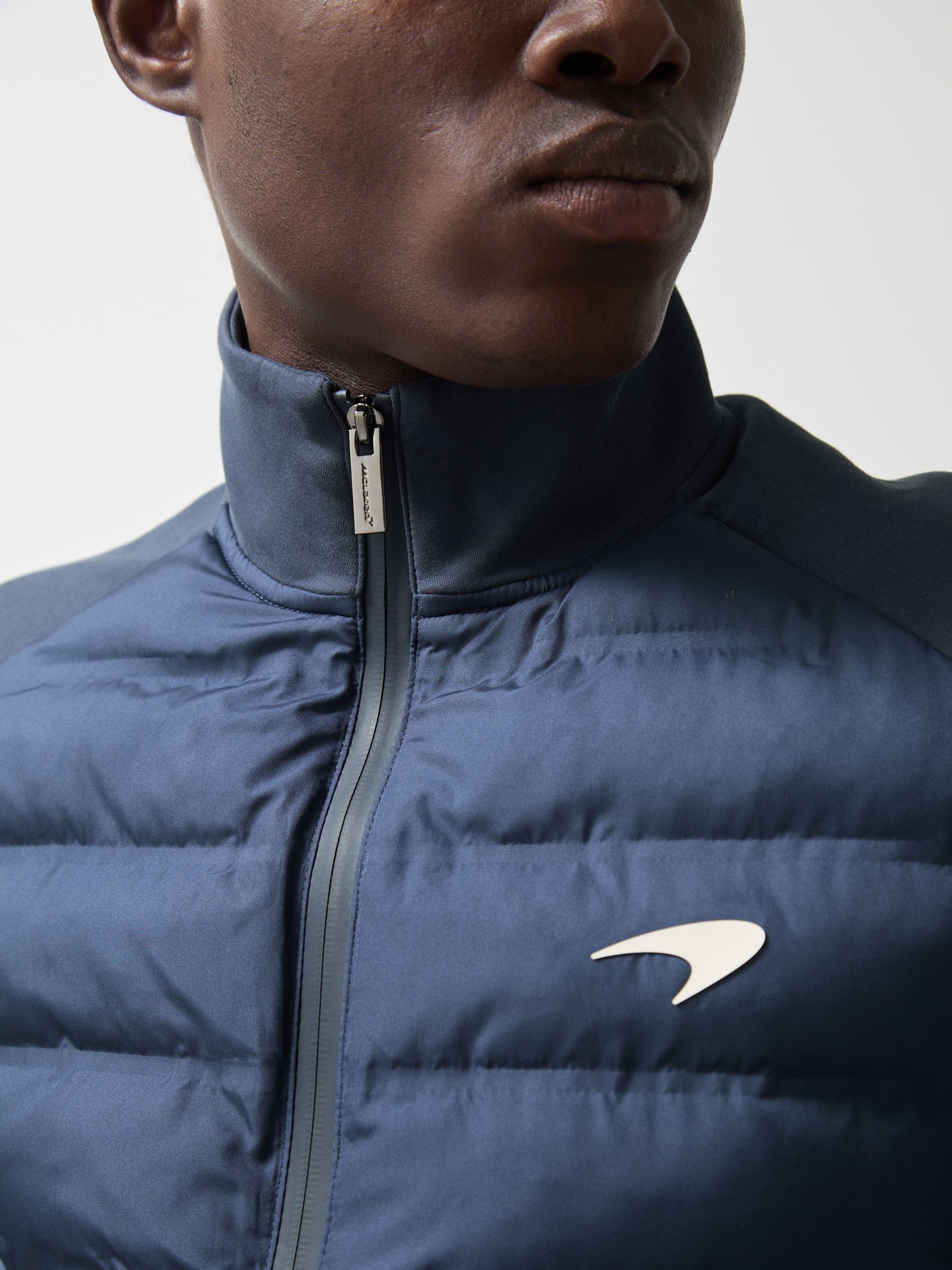 McLaren F1 Team Quilted Hybrid Jacket in Airforce Blue
