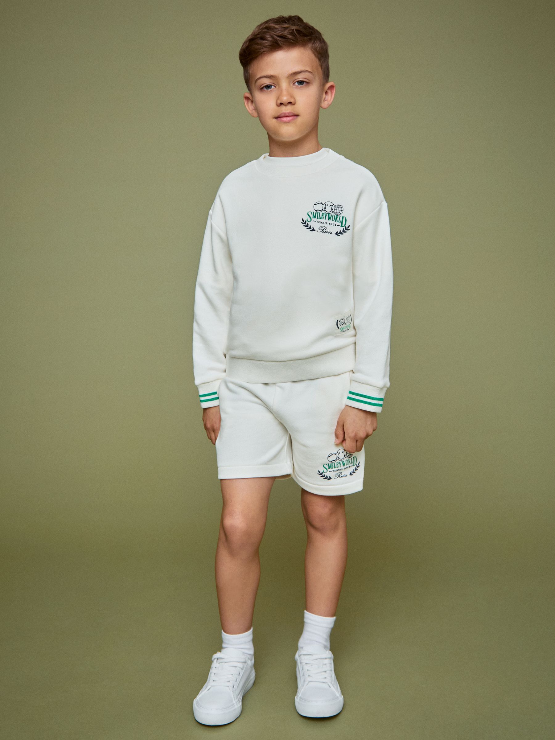 9-13 yrs SmileyWorld | Reiss Drawstring Shorts Unisex Fit in White