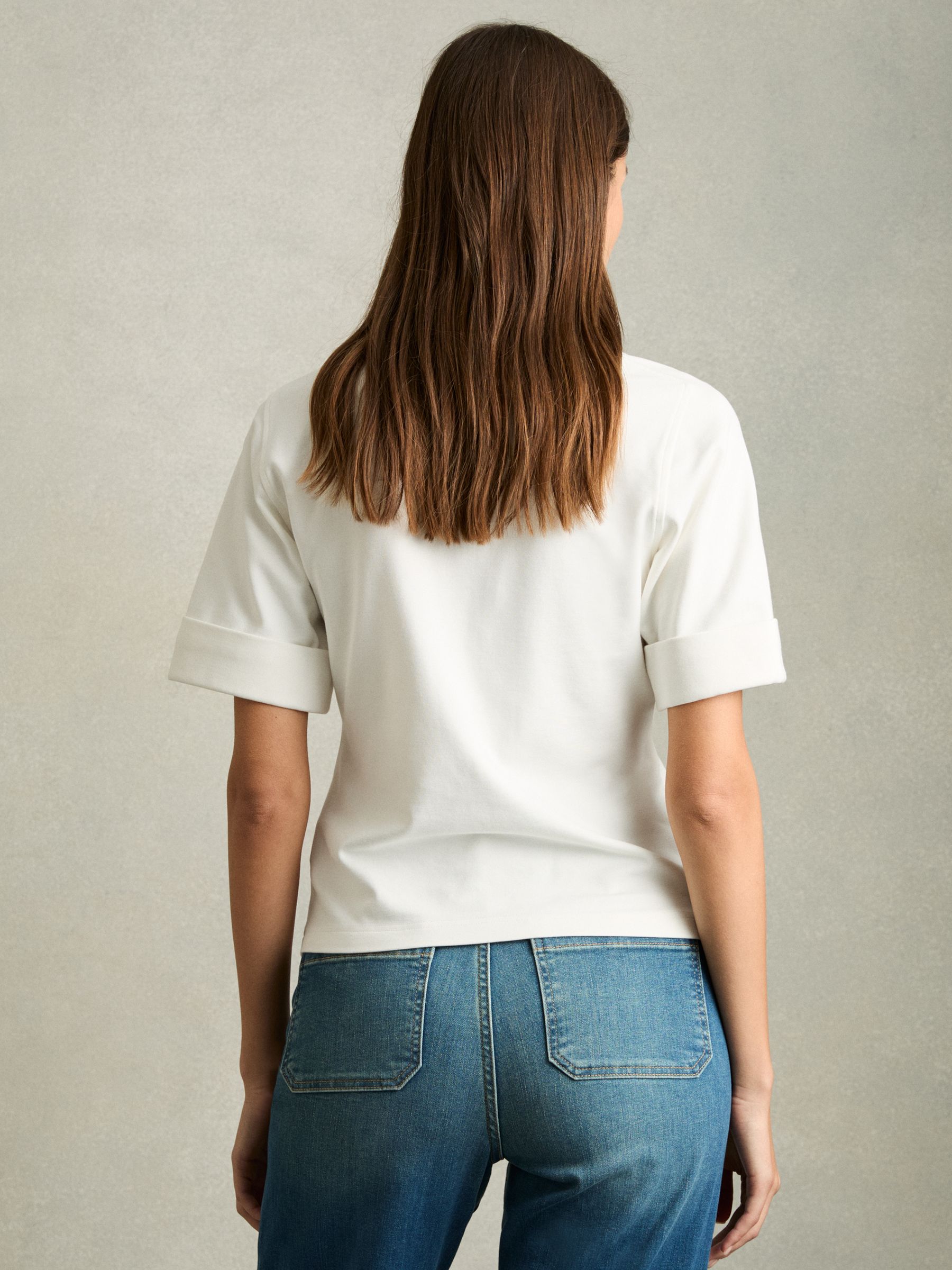 Open-Collar Polo Shirt in Cream