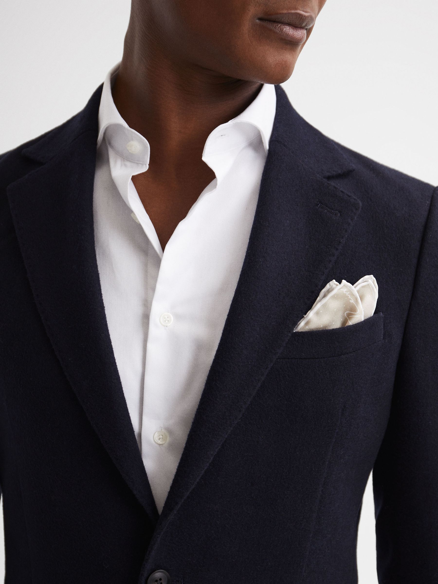 Polka Dot Silk Pocket Square in Stone
