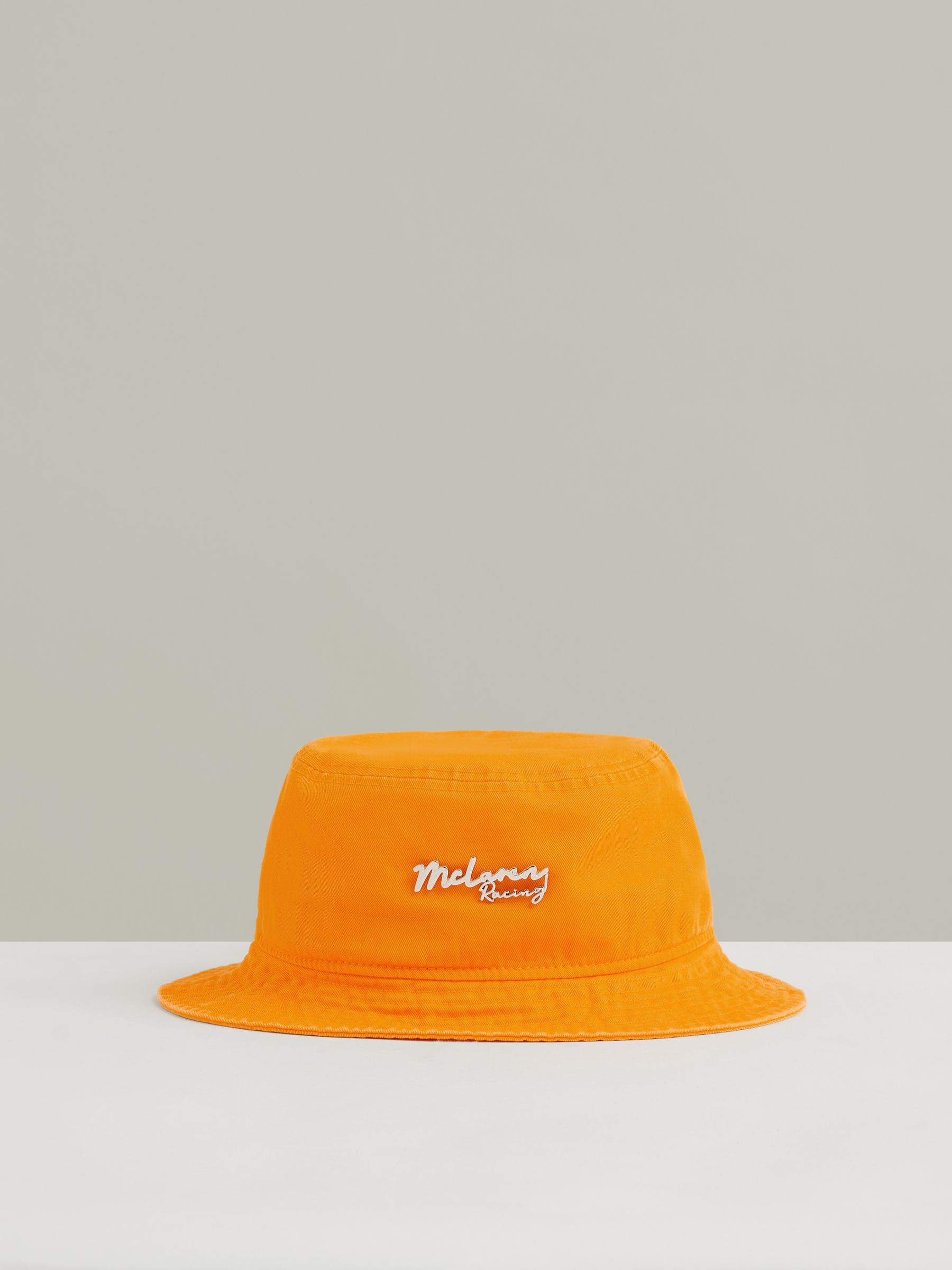 Unisex Fit McLaren Racing Cotton Bucket Hat in Papaya Orange