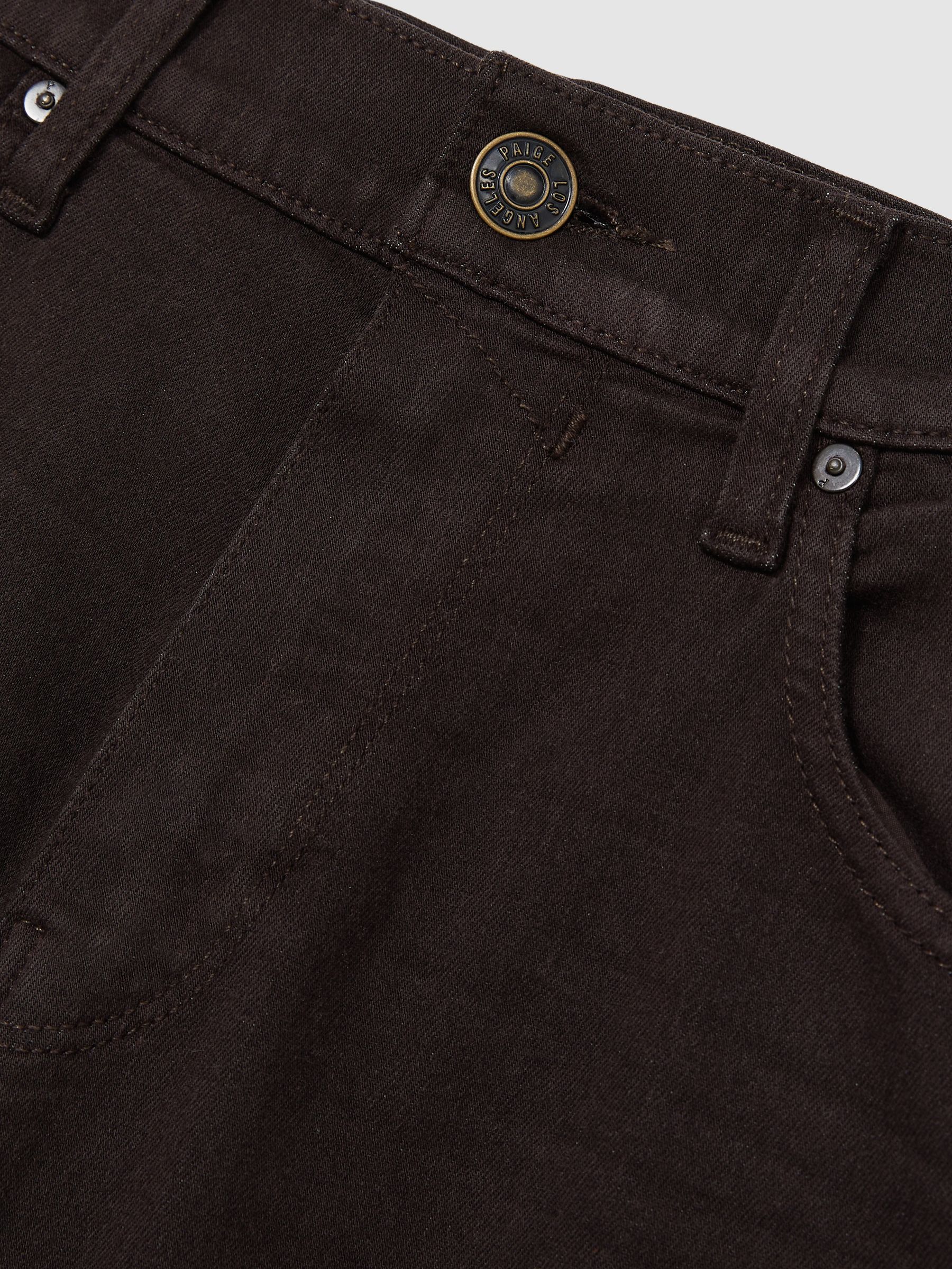 Paige Slim Straight-Leg Chocolate/Black Jeans in Chocolate/Black