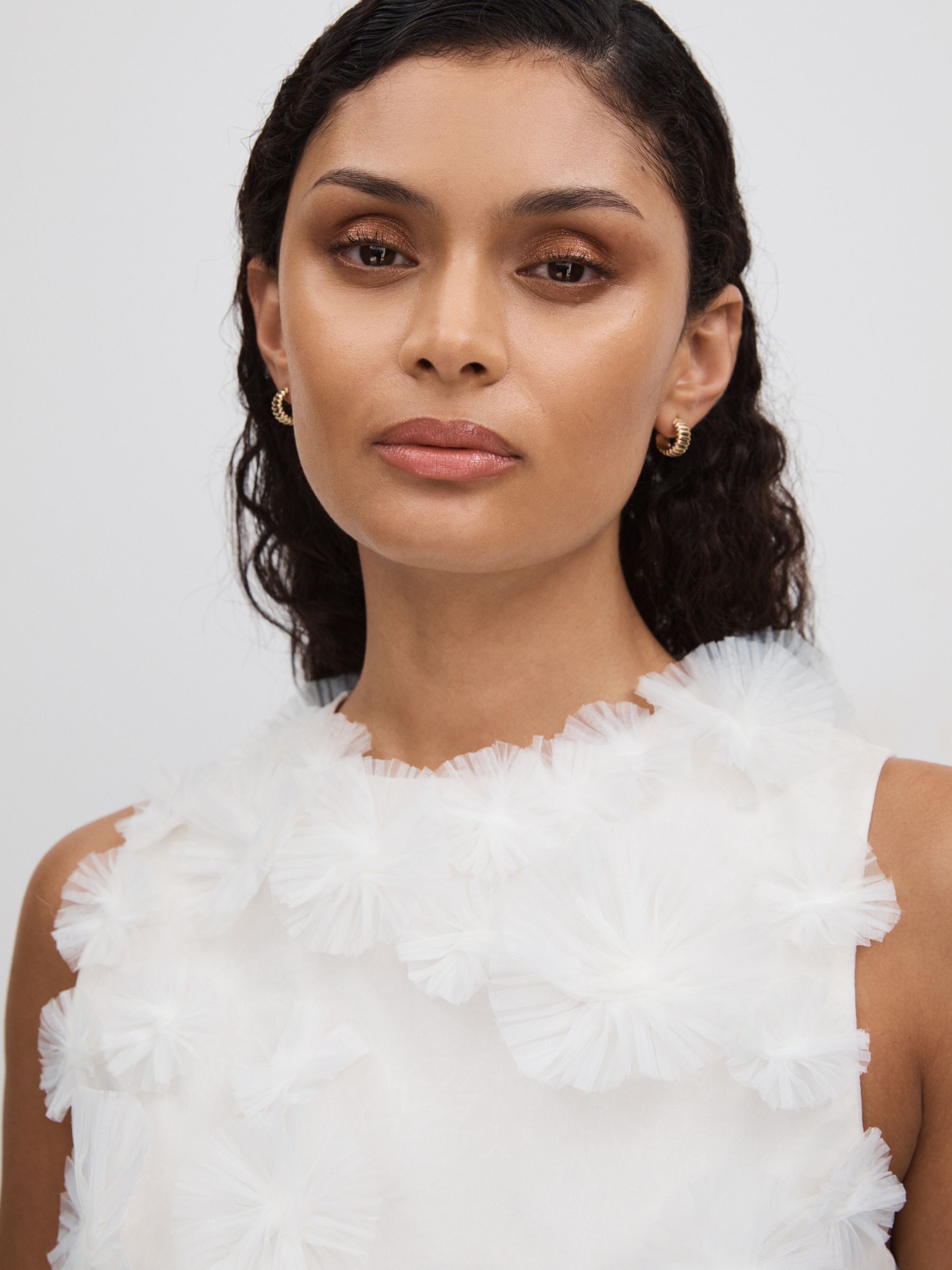 Rachel Gilbert Silk Organza Mini Dress in Ivory