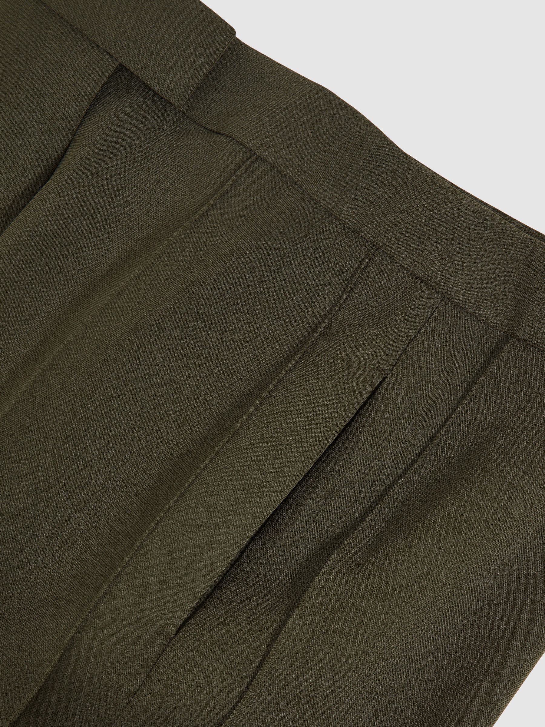 Atelier Crepe Wide-Leg Trousers in Khaki