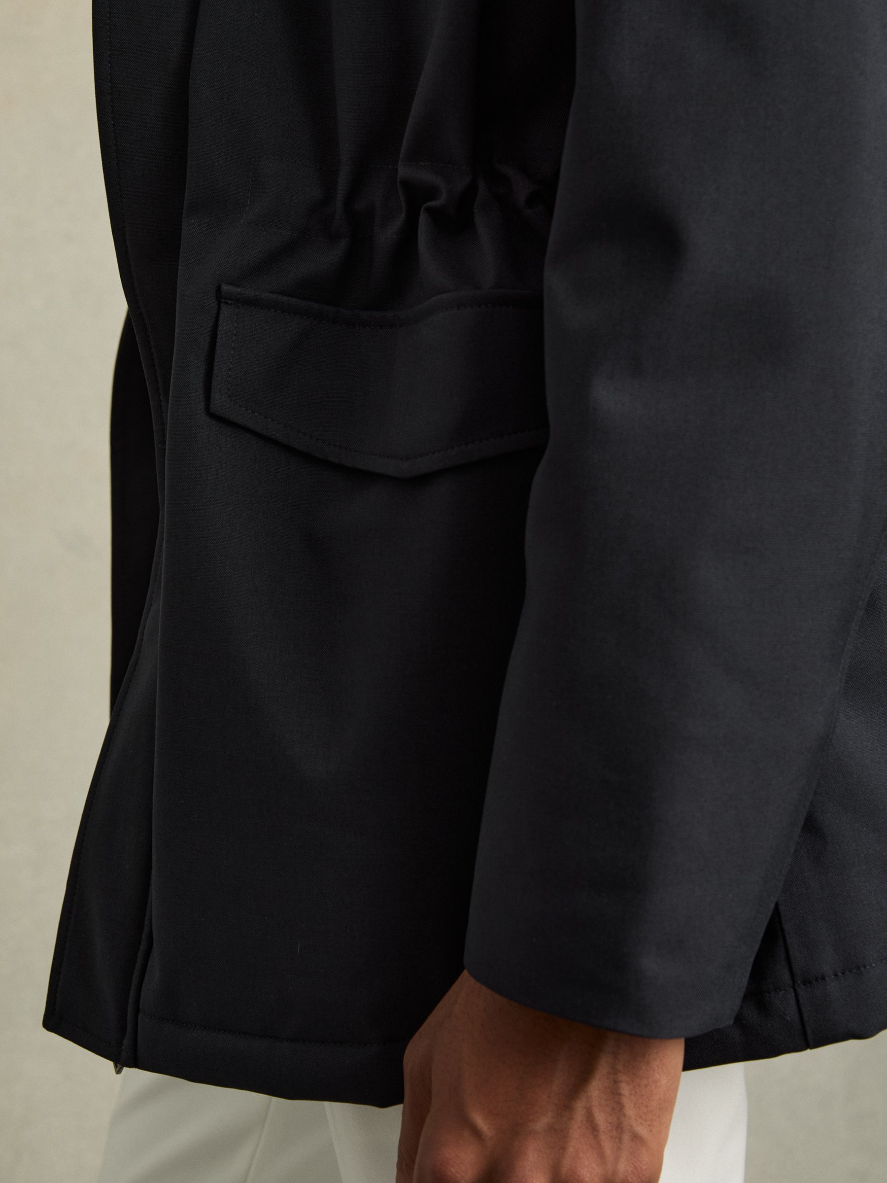 Hooded Zip-Through Padded Jacket in Navy