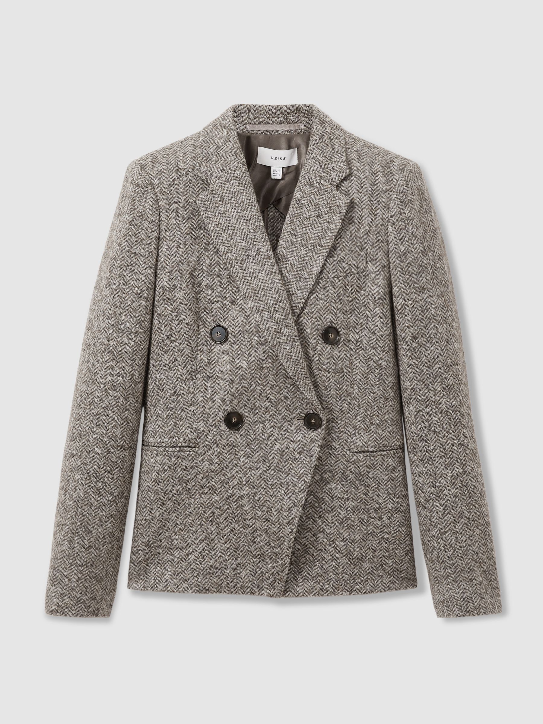 Wool and Cotton-Blend Tweed Suit Jacket in Grey