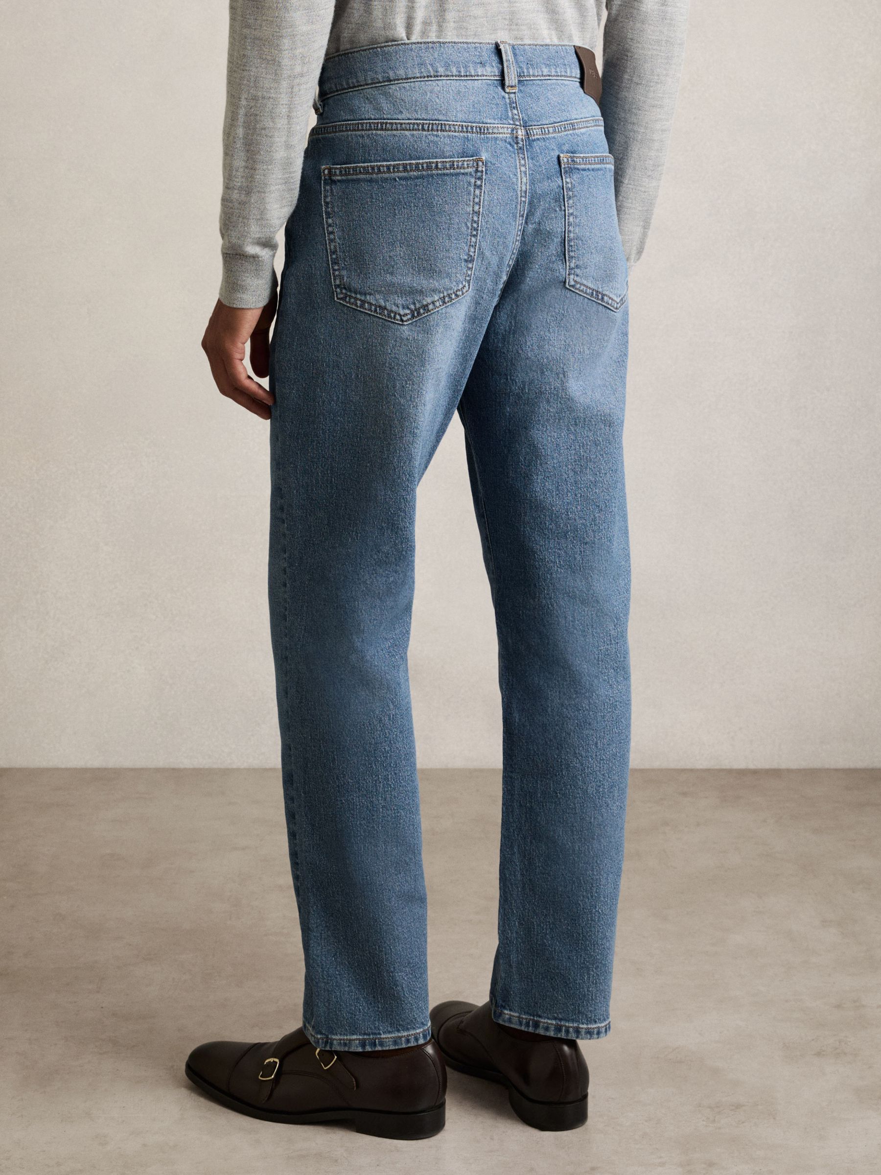Straight-Leg Jeans in Mid Blue Wash