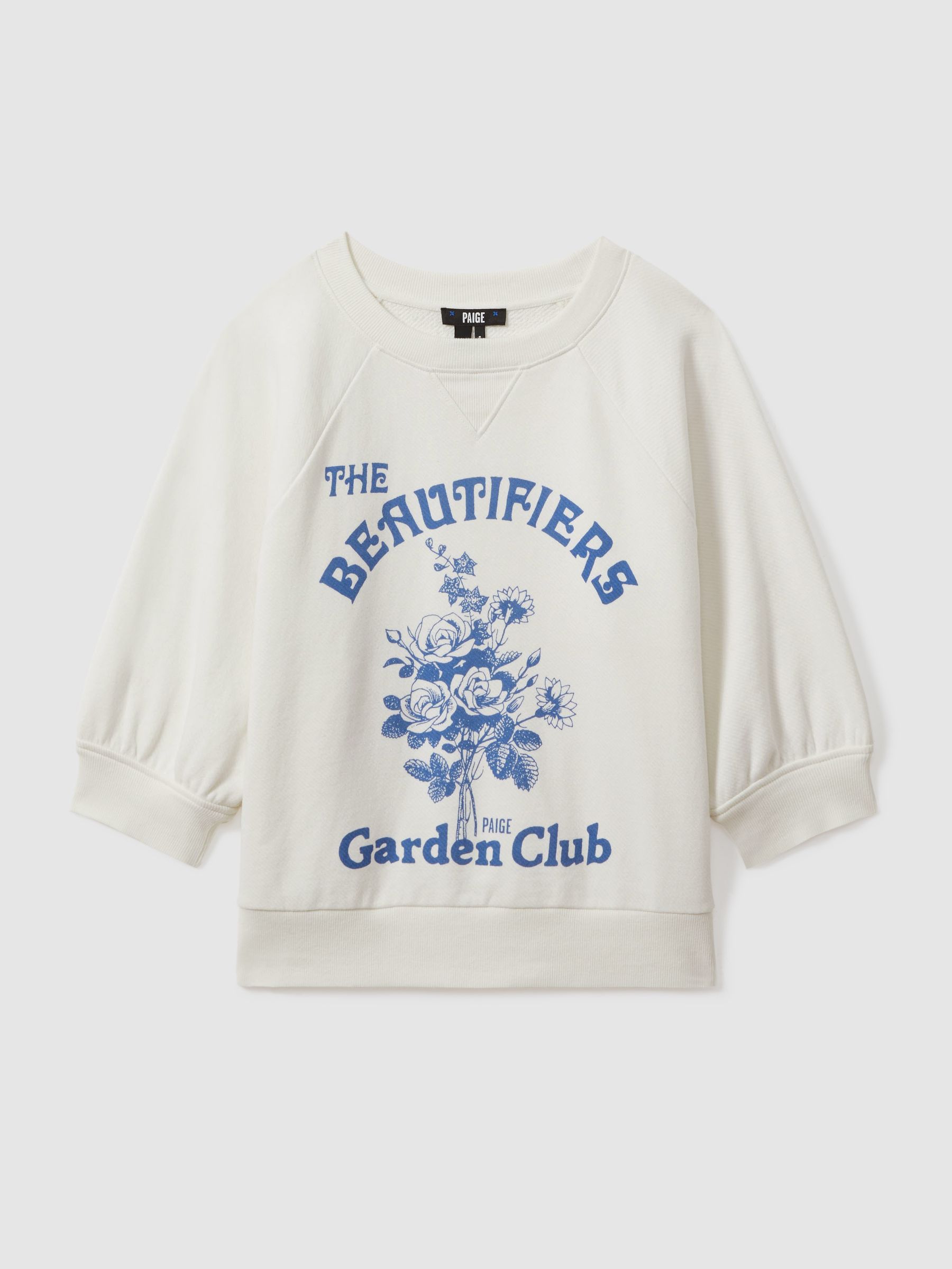 Paige Cotton Terry Graphic Top in White