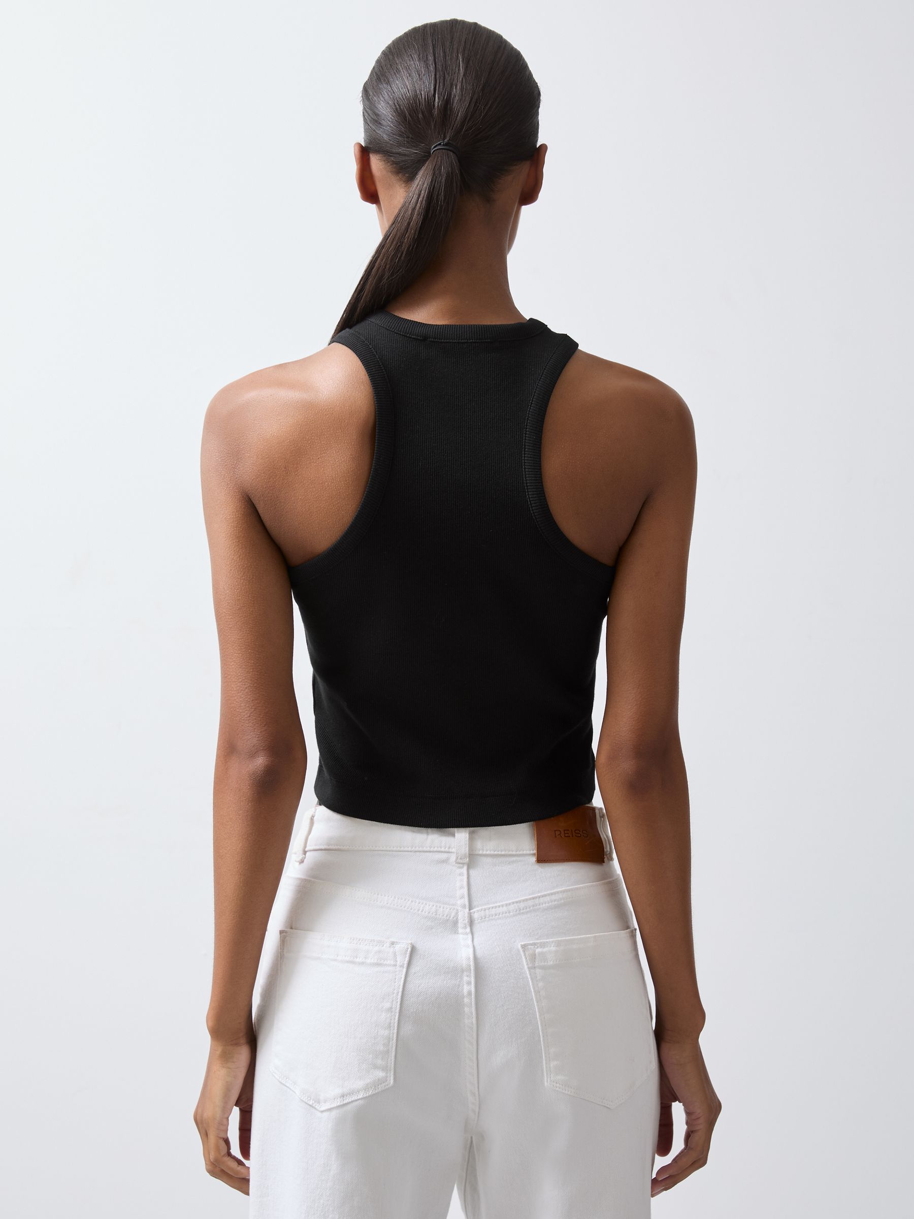 Cotton Logo Vest in Black