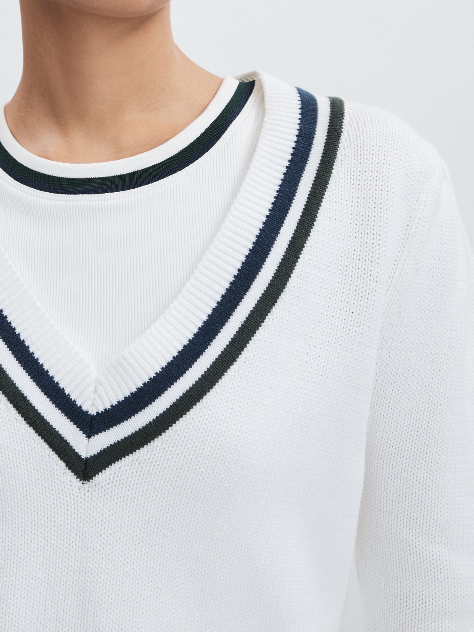 The Upside Cotton Deep-V Jumper in White