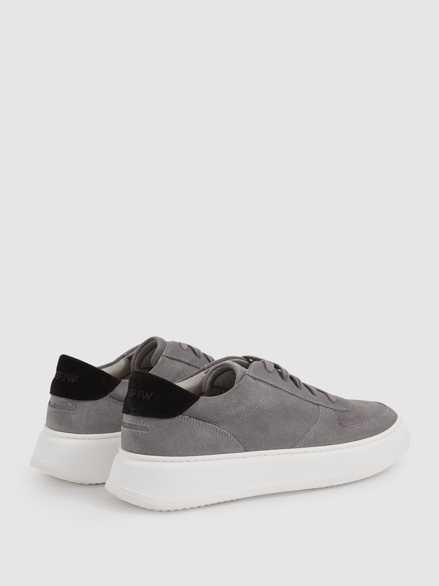 Unseen Footwear Suede Marais Trainers in Grey/Black
