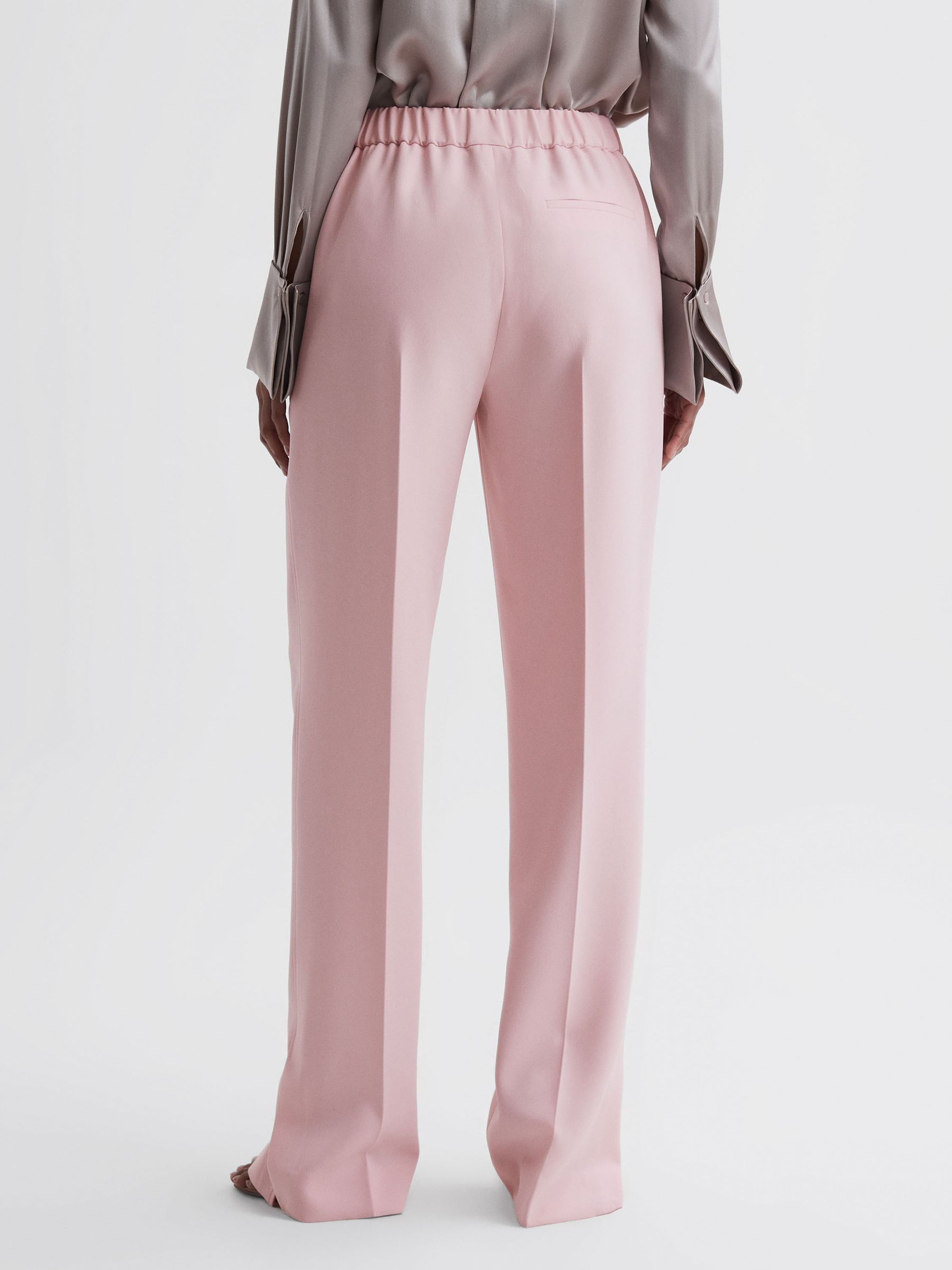 Wide Leg Split Hem Trousers in Pink