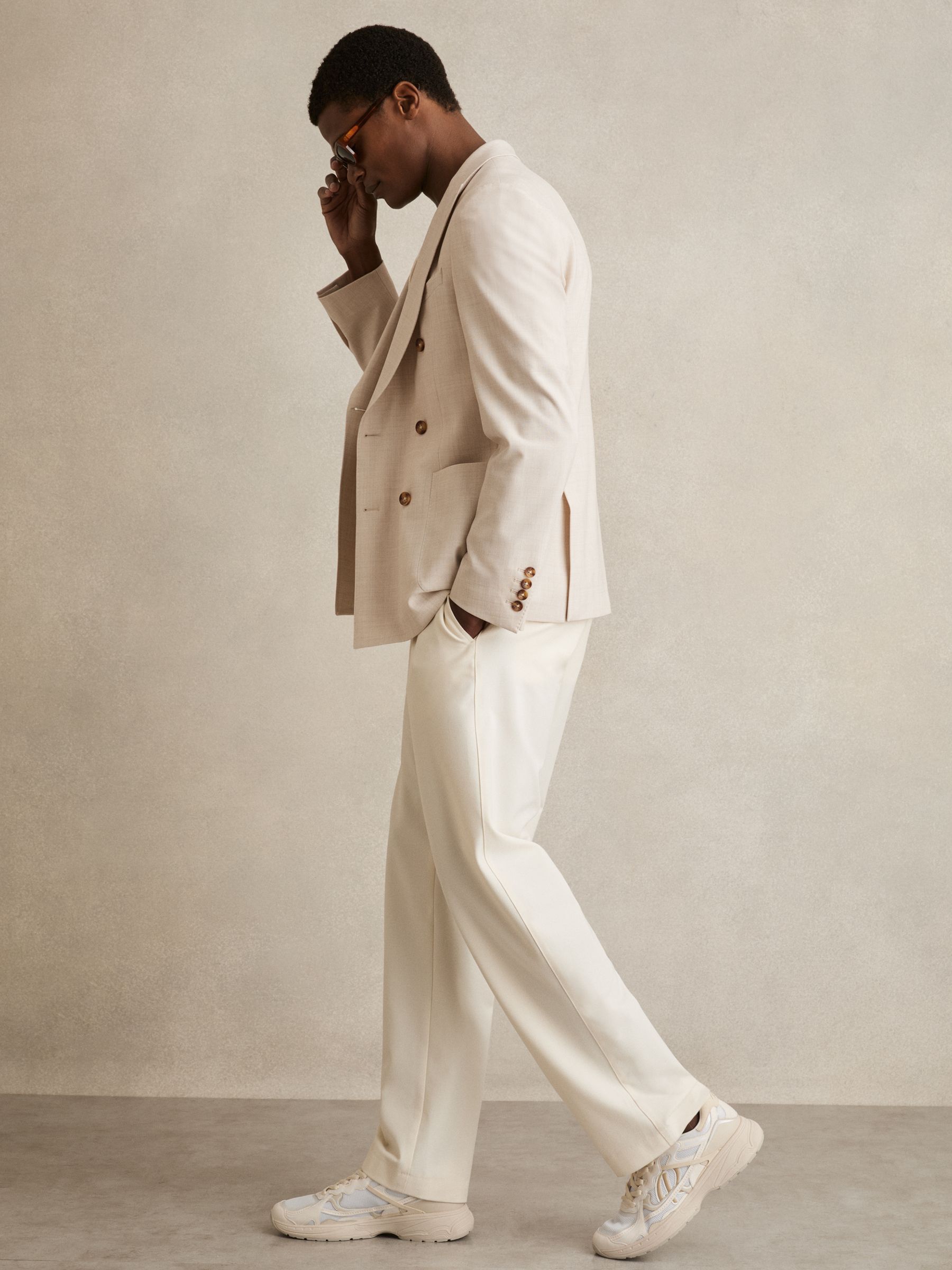 Nubuck and Mesh Trainers in White