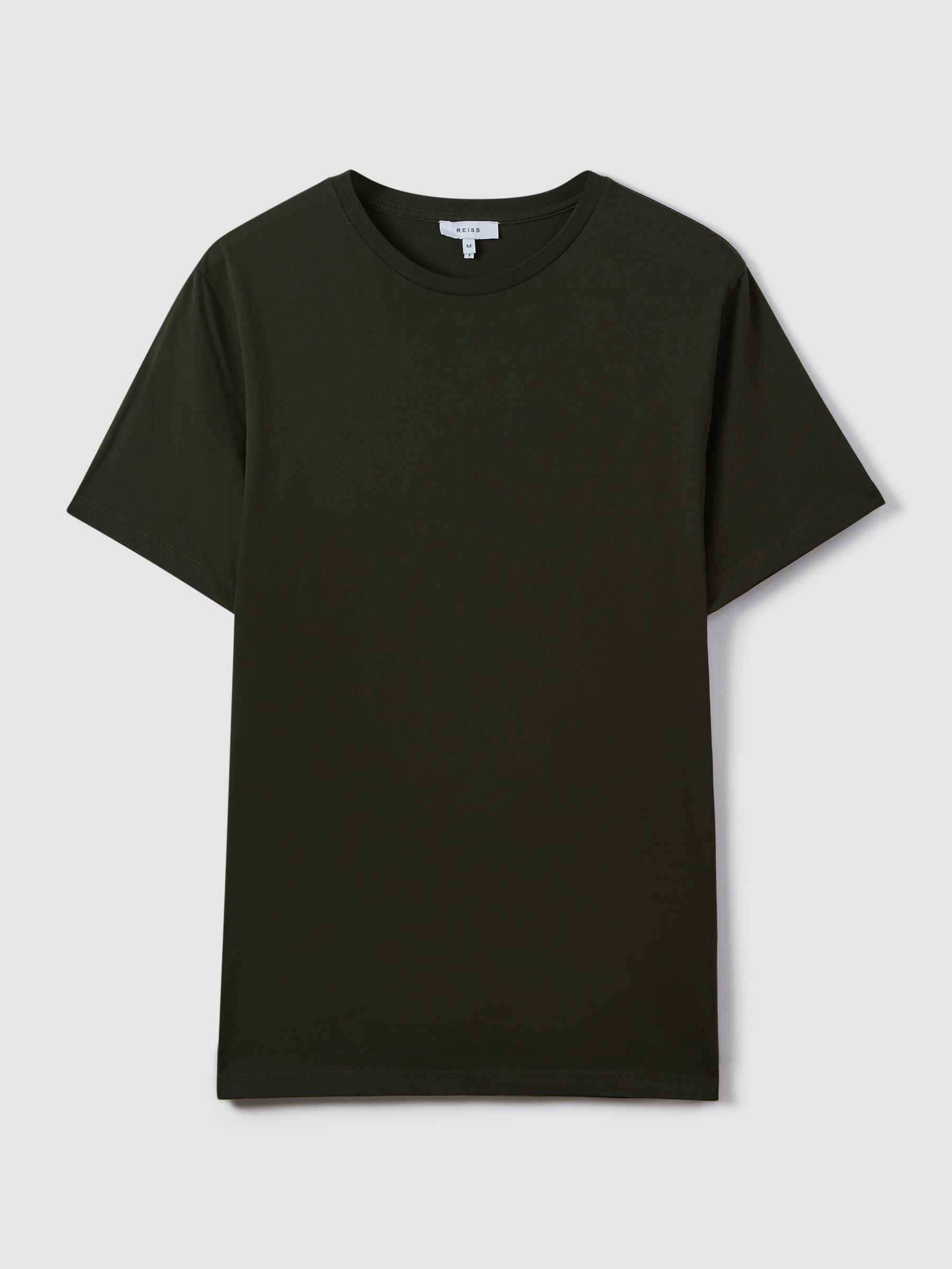 Cotton Crew Neck T-Shirt in Oxidised Green