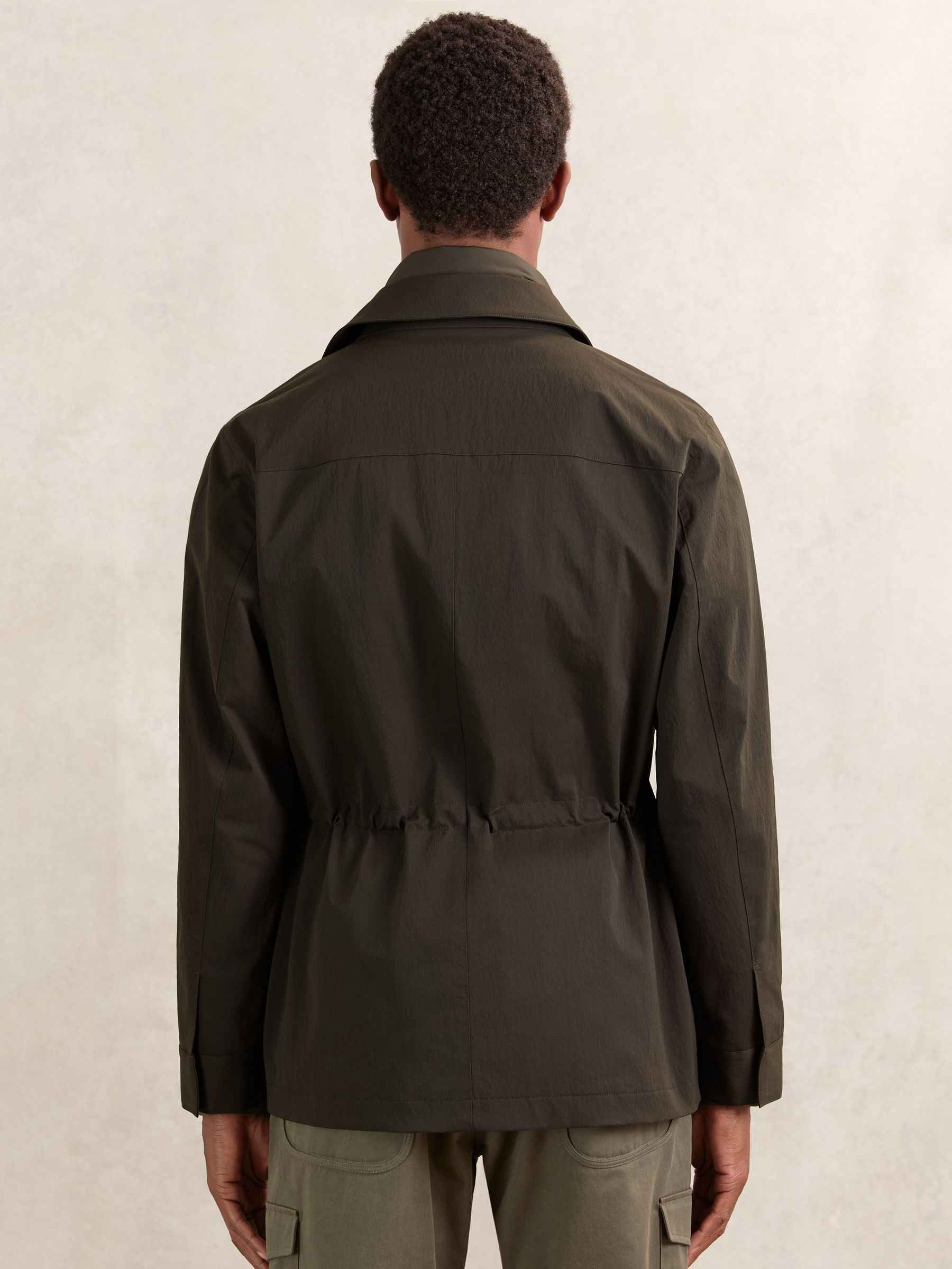 Removable-Gilet Safari Jacket in Green