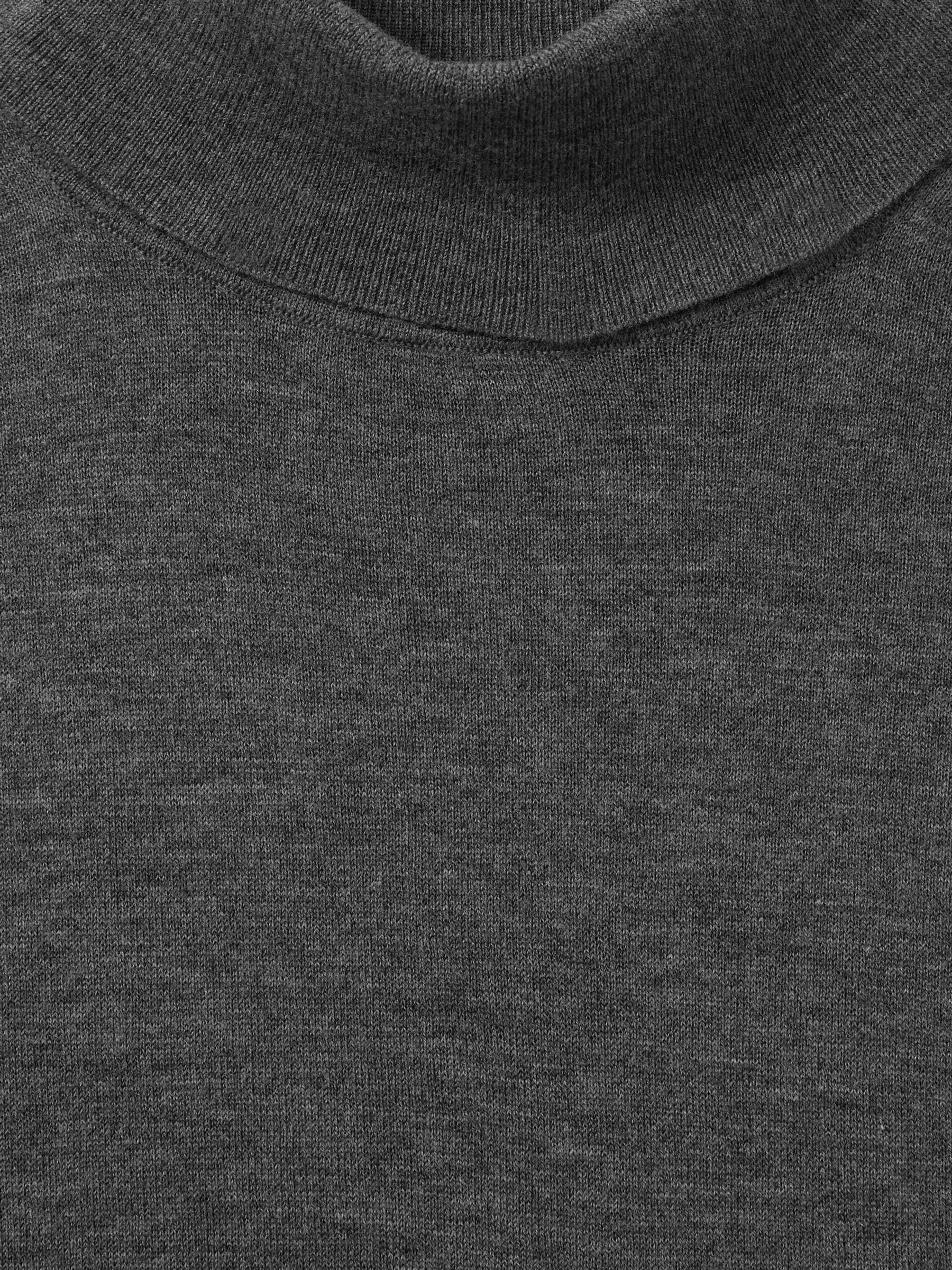 Merino Wool Roll Neck Jumper in Charcoal