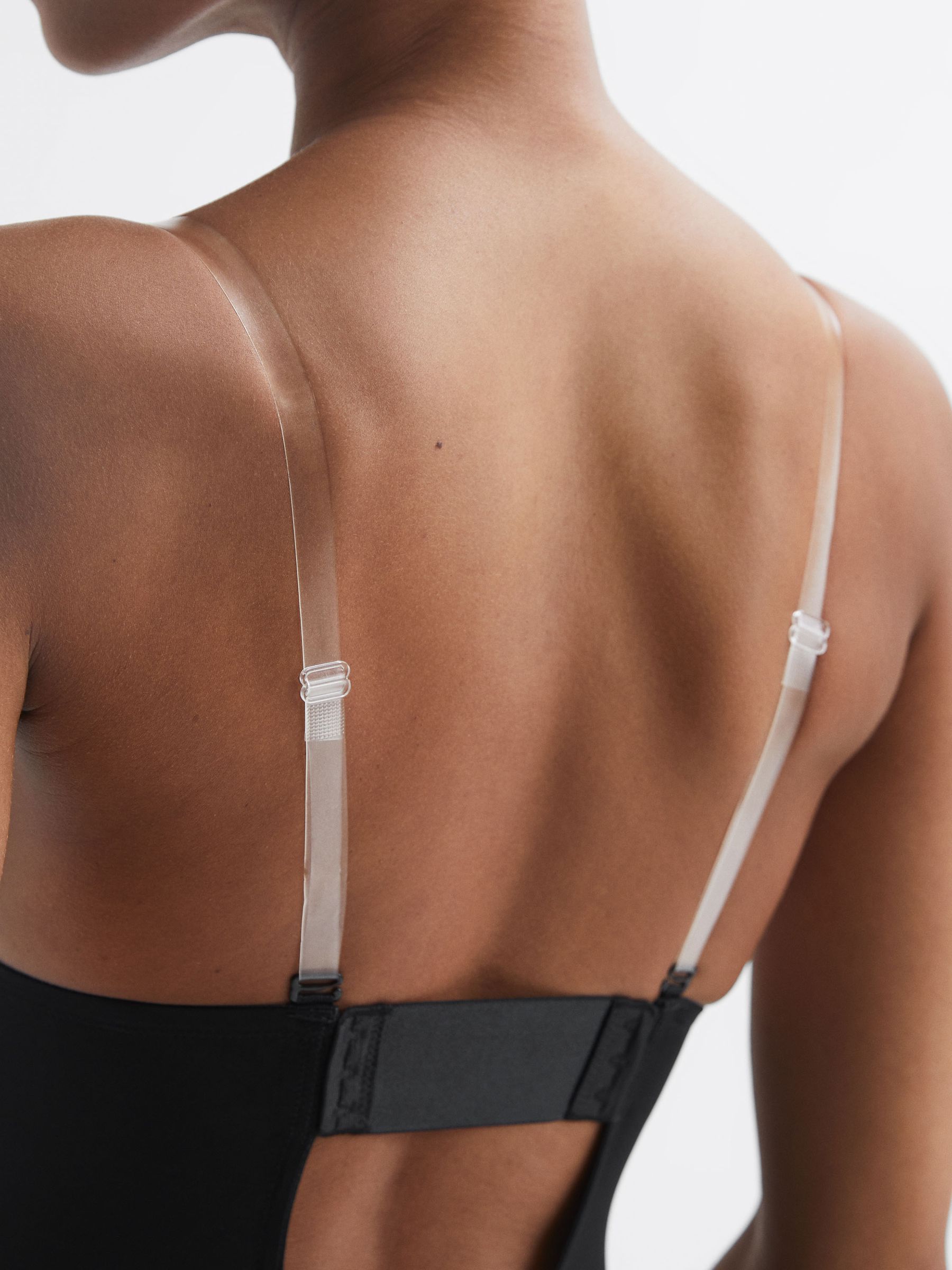 Spanx Shapewear Firming Plunge Low-Back Mid-Thigh Bodysuit in Black