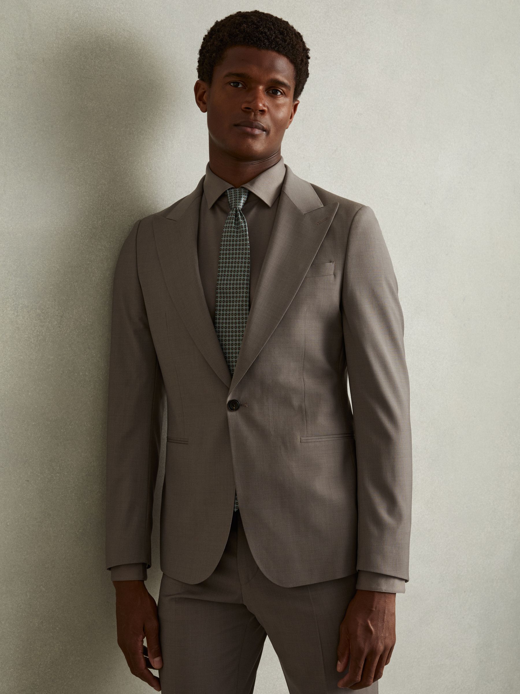 Silk Floral Print Tie in Light Green