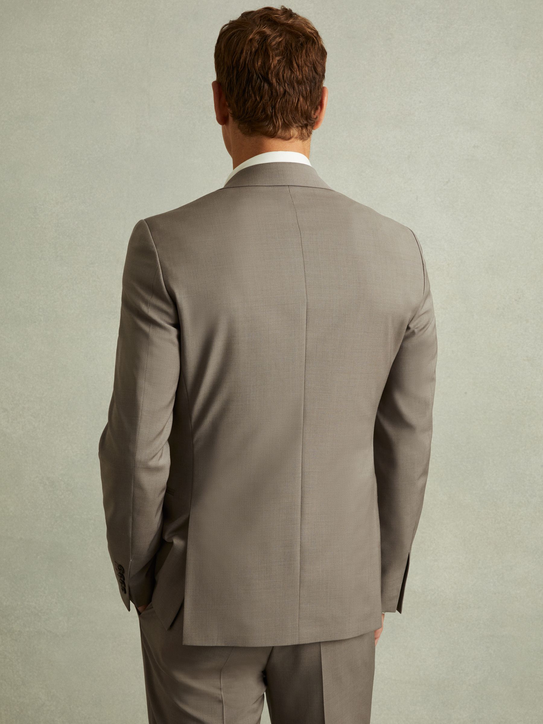 Harley Mushroom Brown Textured Wool Blend Single Breasted Blazer