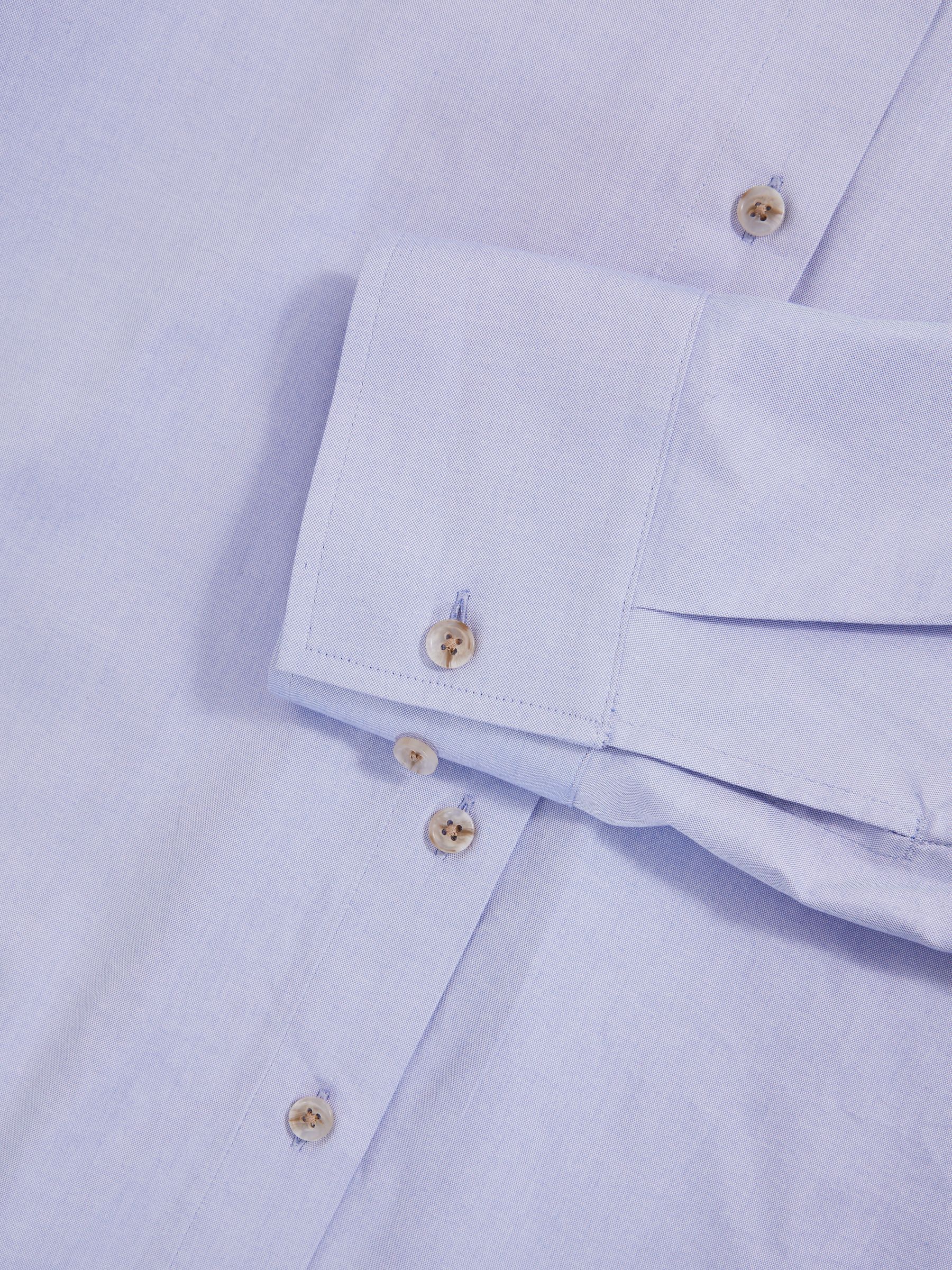 Cotton Button Through Oxford Shirt in Blue