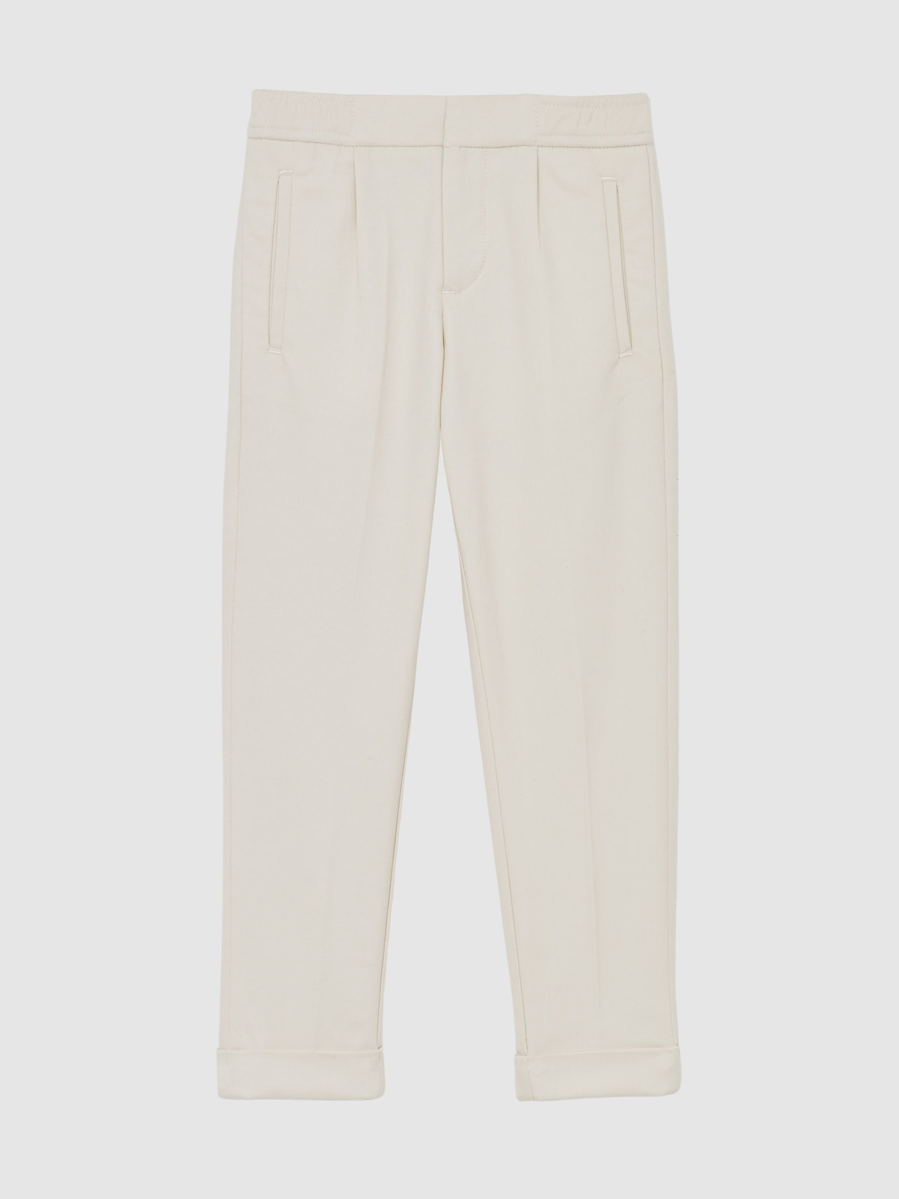 9-13 yrs Relaxed-Fit Pleated Tapered Trousers in Off White