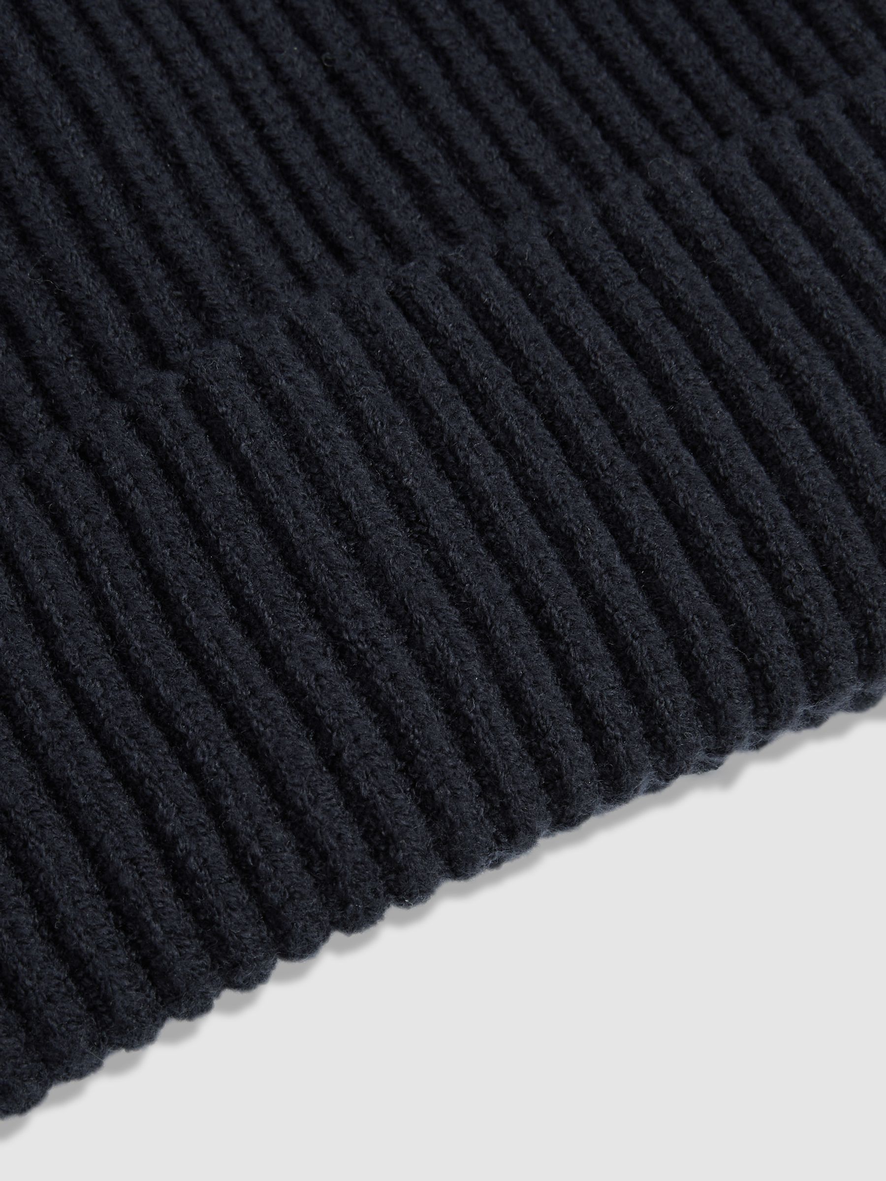 Ribbed Hat and Scarf Set in Navy