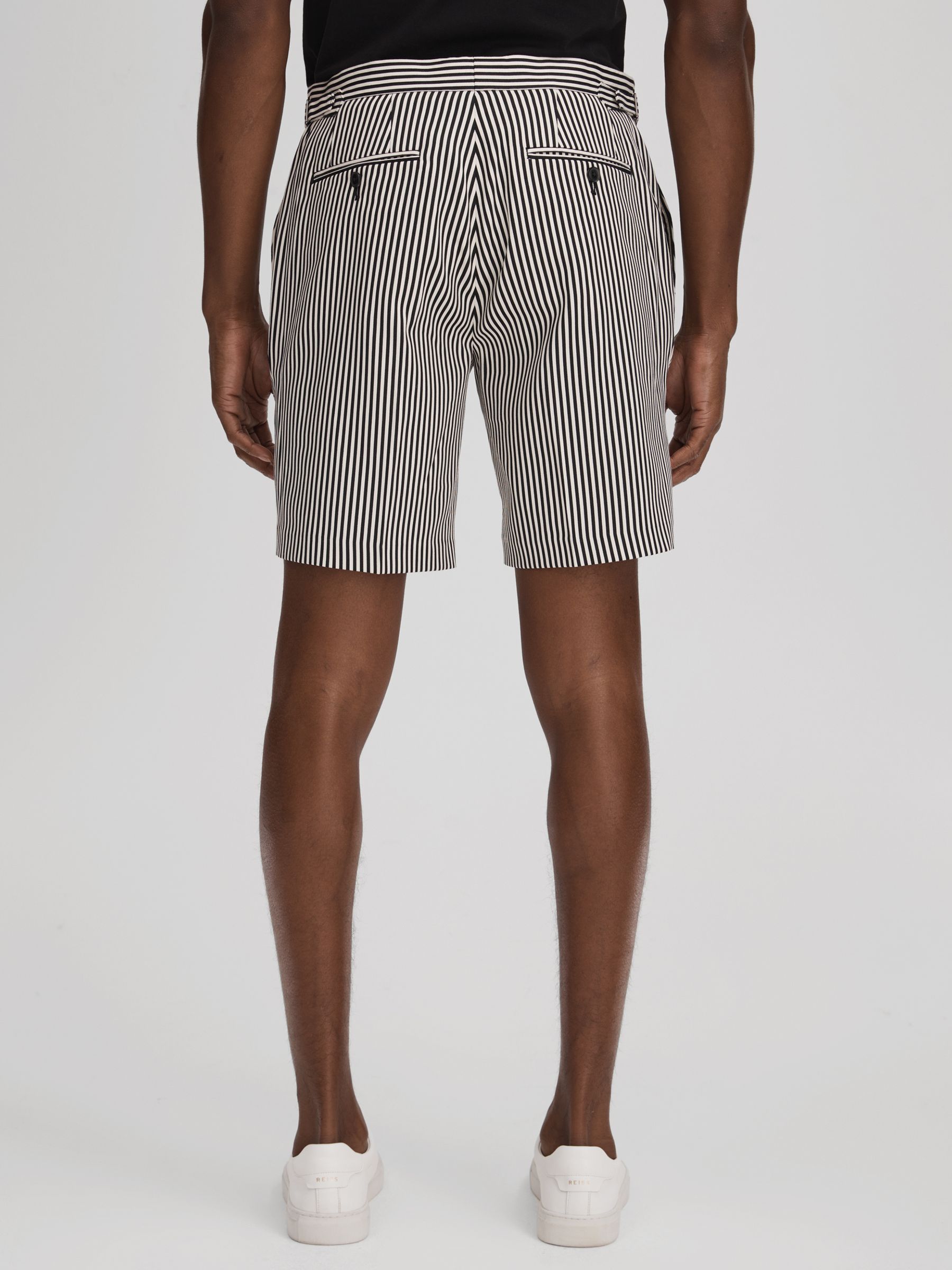 Striped Adjuster Shorts in Black/White