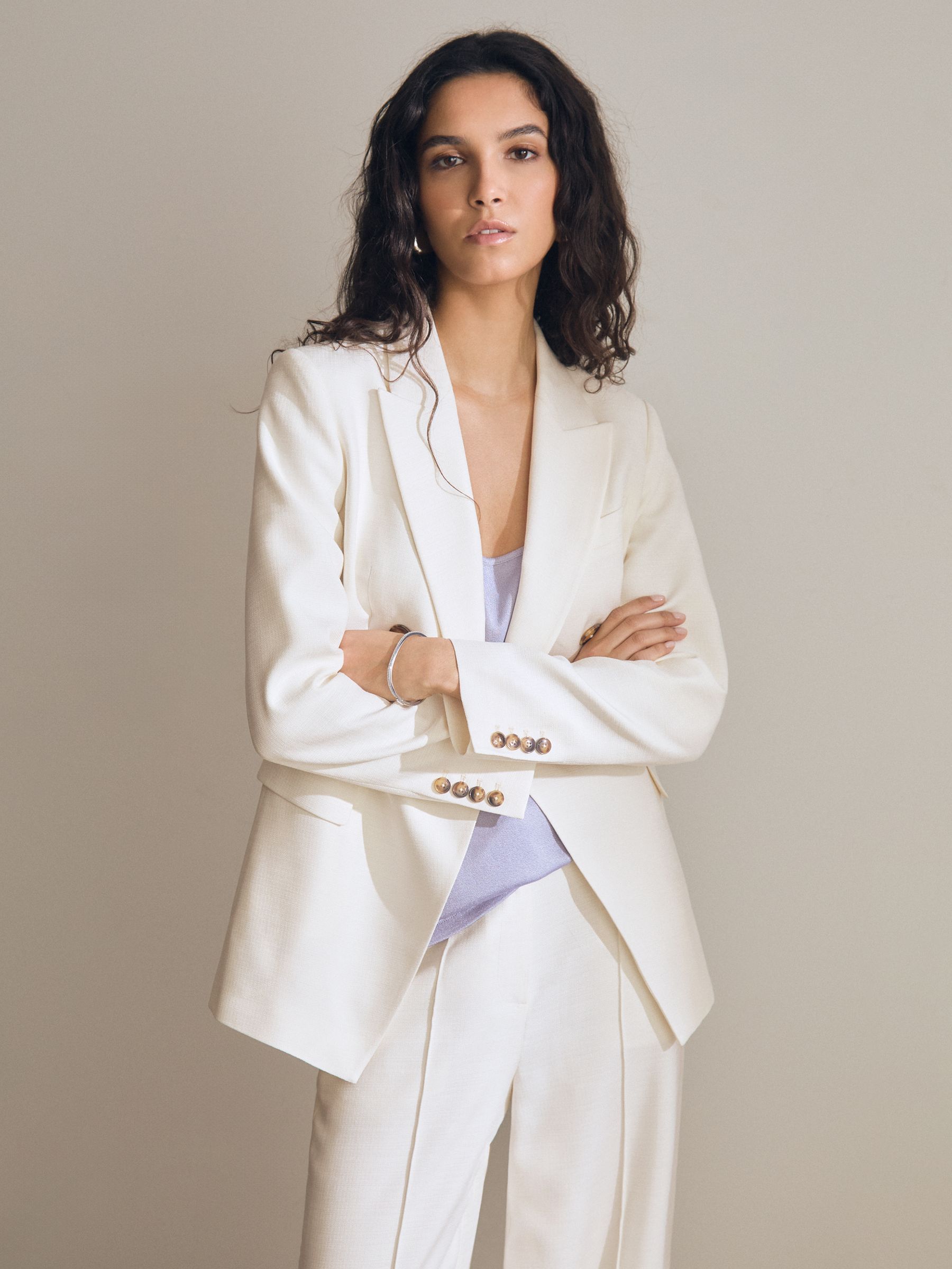 Atelier Double-Breasted Suit Blazer in White