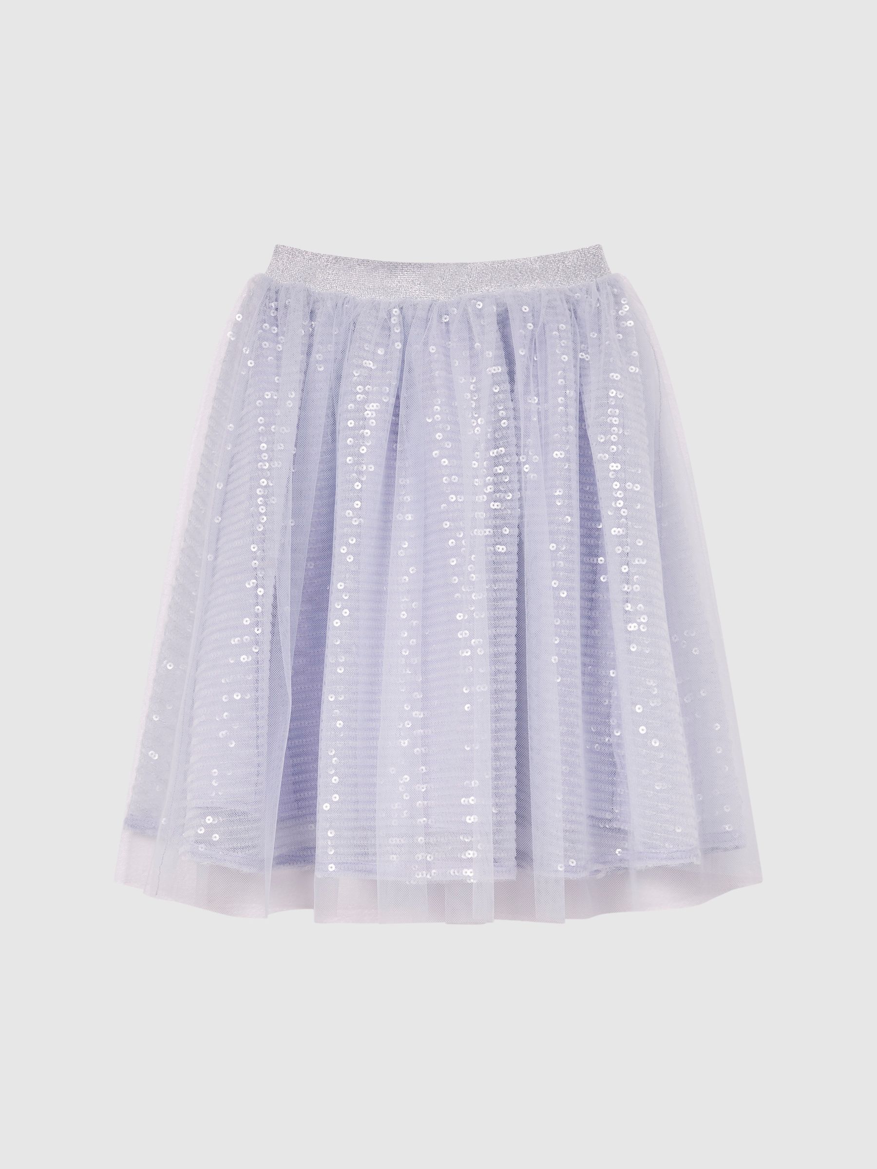 9-12 yrs Sequin Midi Skirt in Lilac