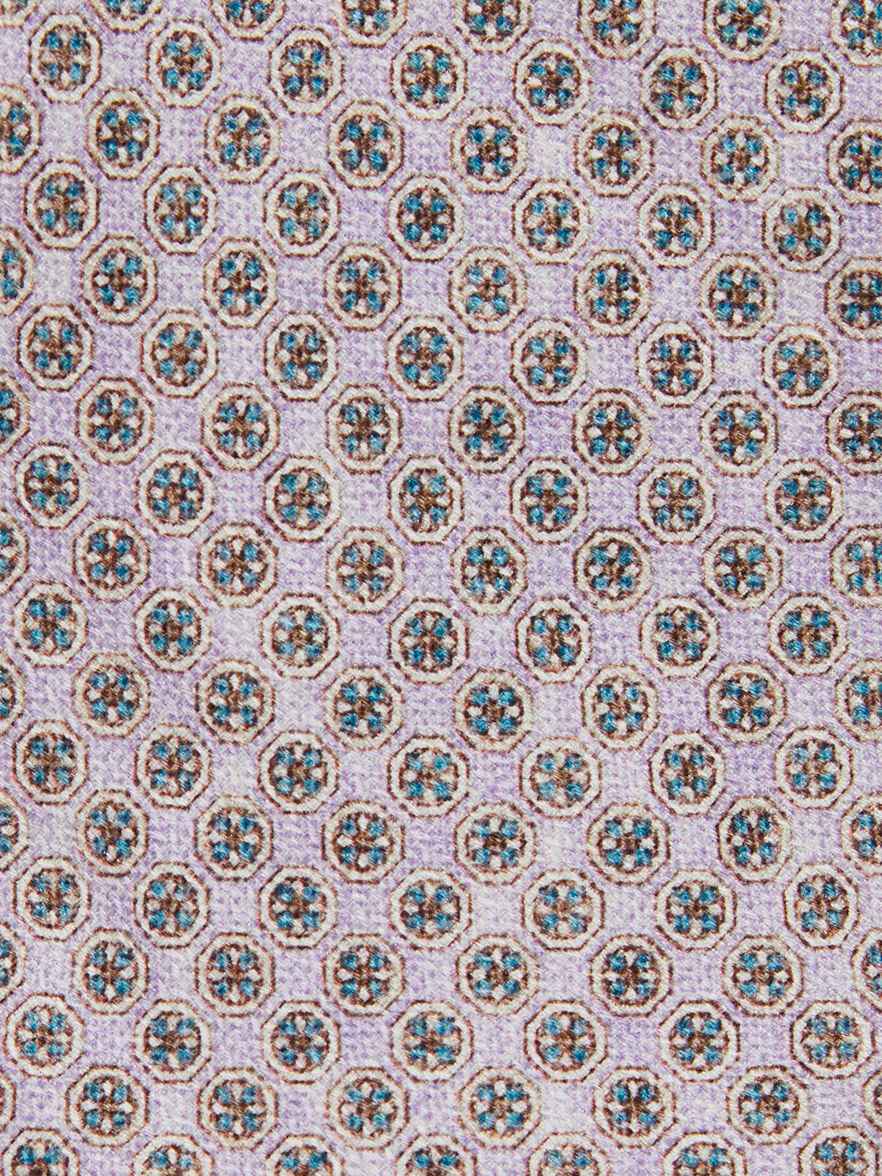 Silk Medallion-Print Tie in Soft Pink