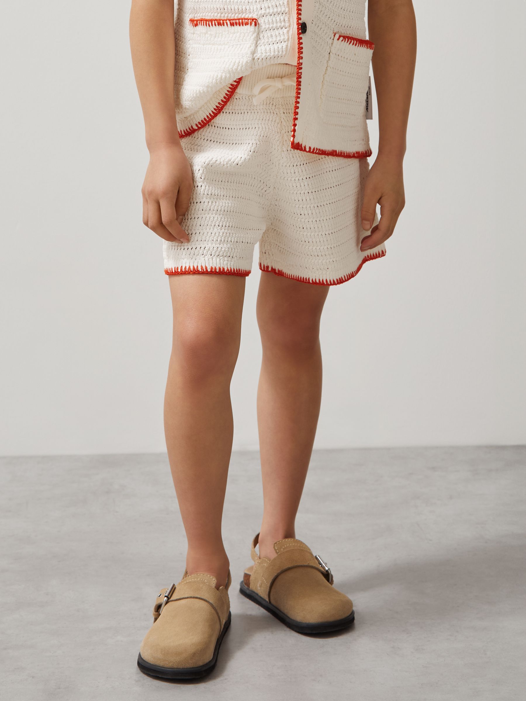 3-9 yrs McLaren F1 Team Crochet Shorts in Off White/Orange